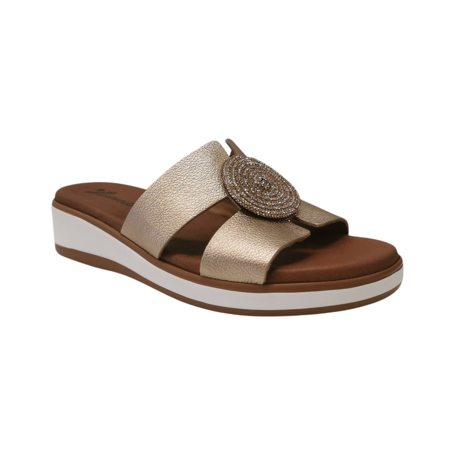 Susimoda Ciabatta Donna in Pelle Rame Laminata con Strass