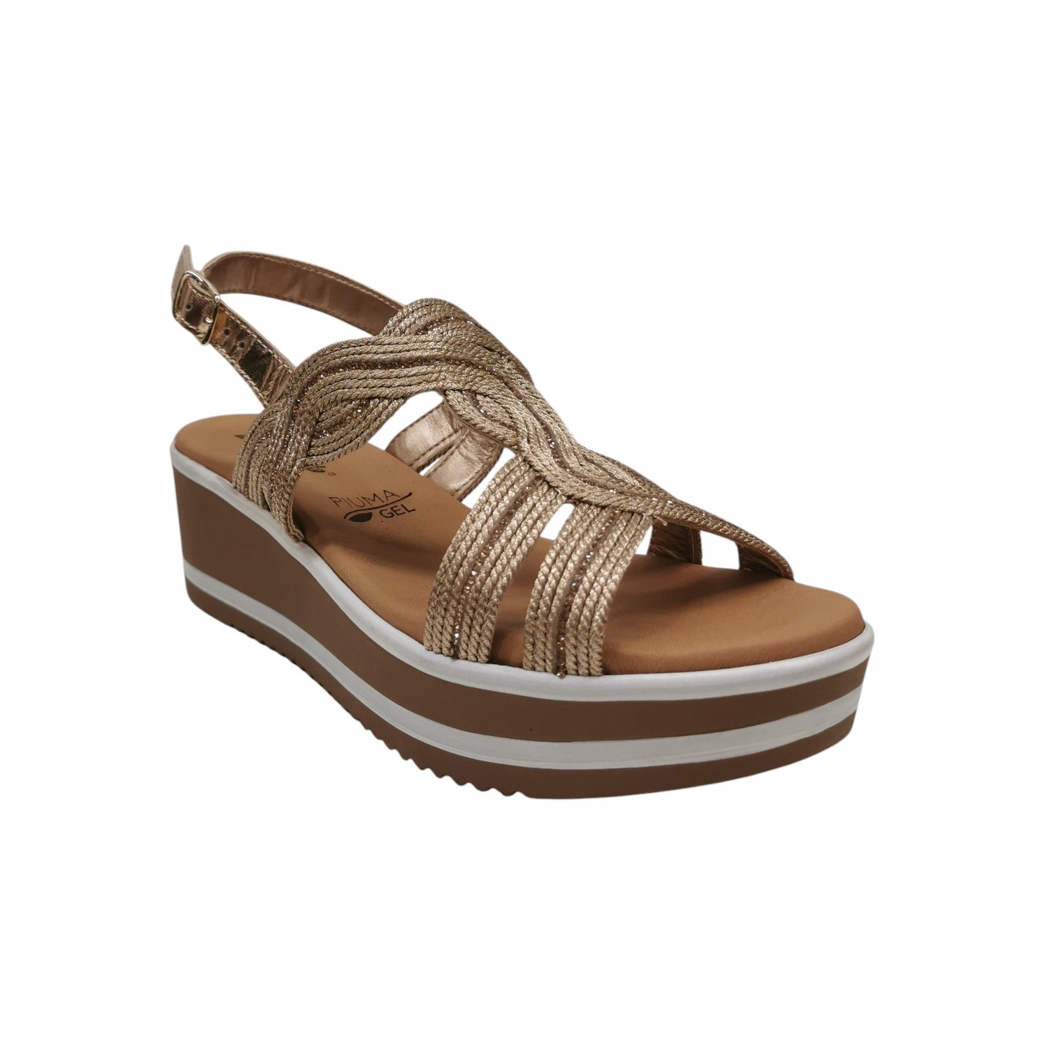 Susimoda Sandalo Donna in Corda Rame con Zeppa Alta 60mm