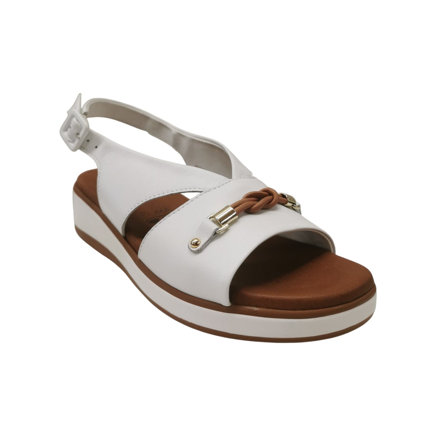 Susimoda Sandalo Donna in Pelle Bianca con Zeppa Alta 40mm