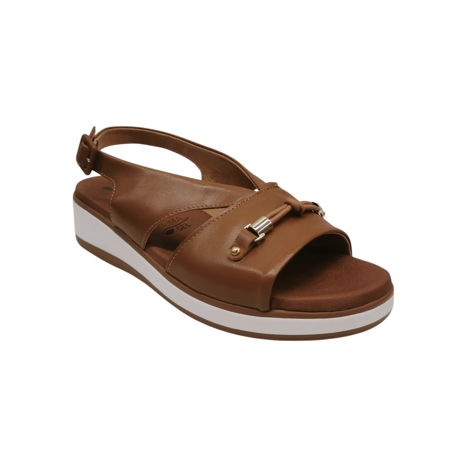 Susimoda Sandalo Donna in Pelle Cuoio con Zeppa Alta 40mm