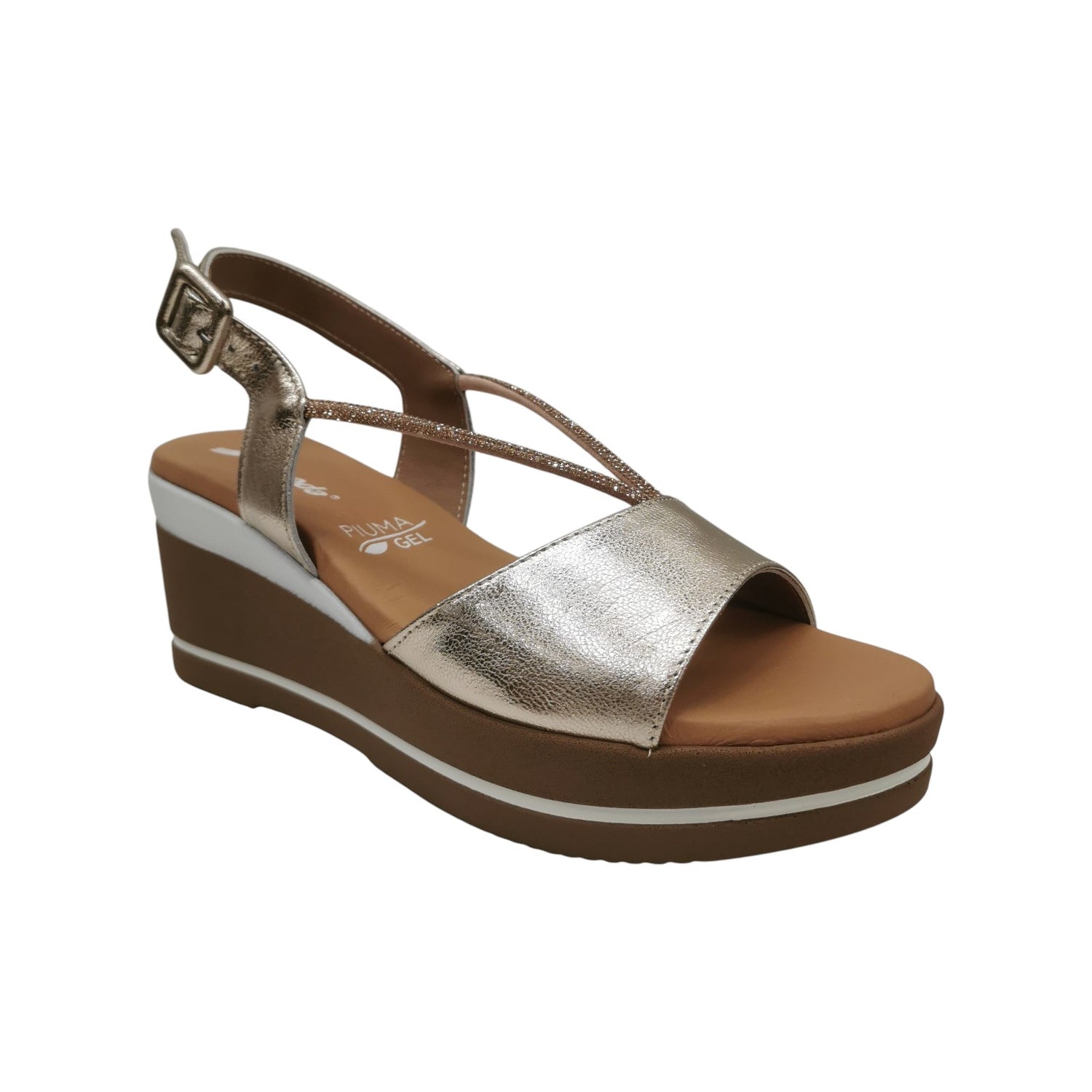 Susimoda Sandalo Donna in Pelle Champagne con Strass