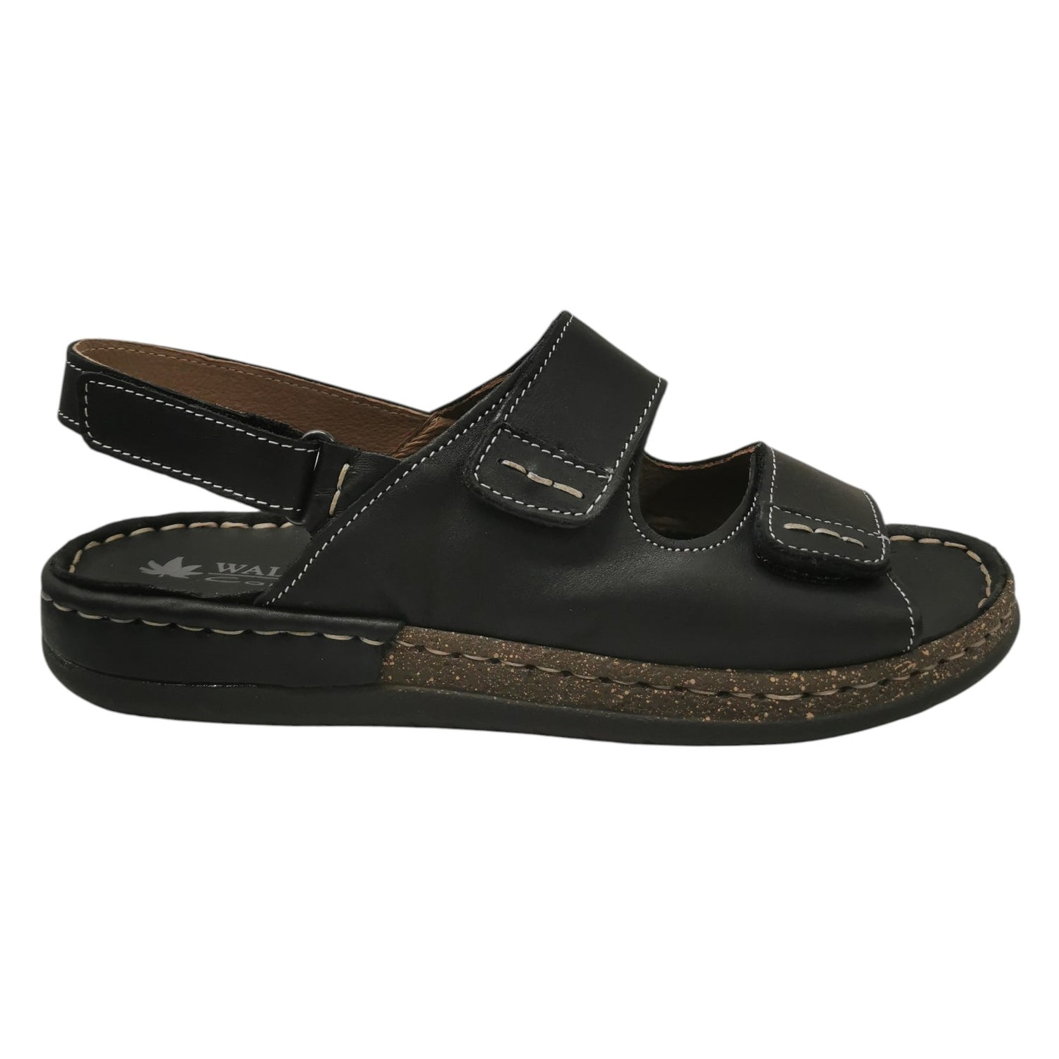 Walksan Sandalo Uomo Nero con Strappo