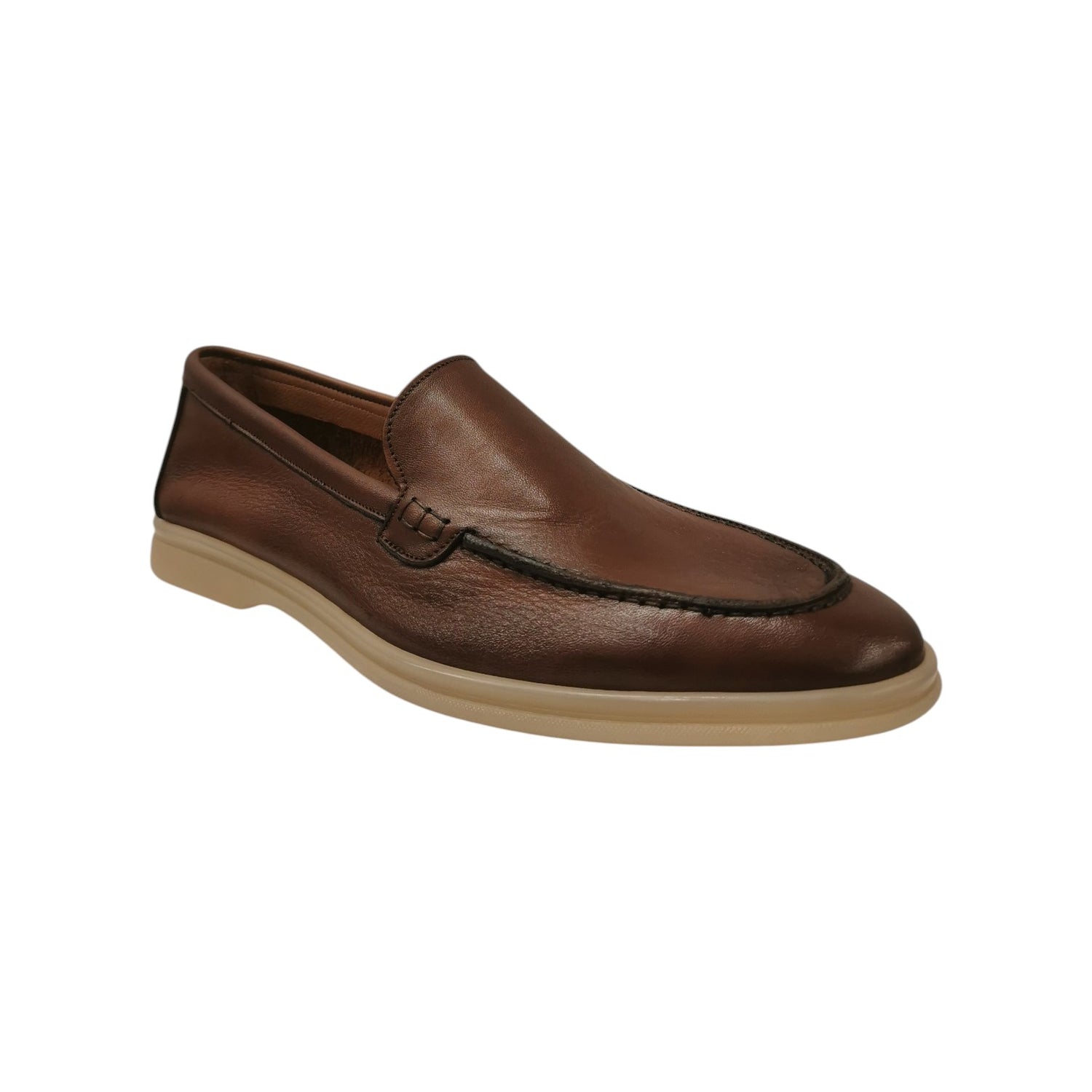 Herman Scott Mocassino Uomo in Pelle Brandy