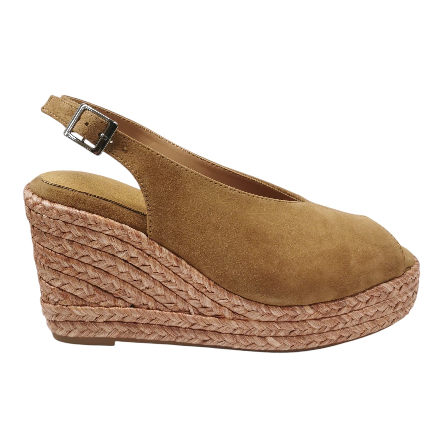 IKaros Sandalo Donna in Camoscio Cammello con Zeppa Alta 100mm