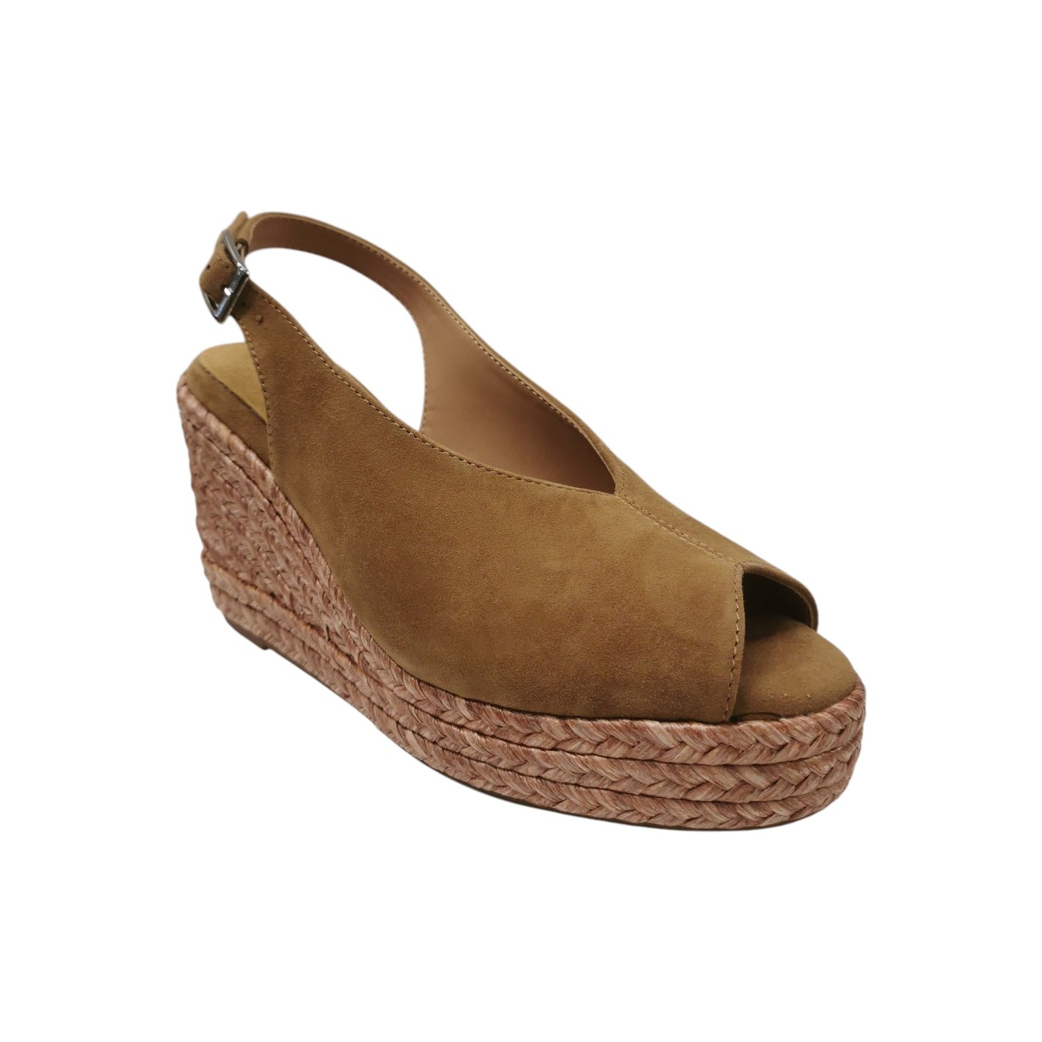 IKaros Sandalo Donna in Camoscio Cammello con Zeppa Alta 100mm