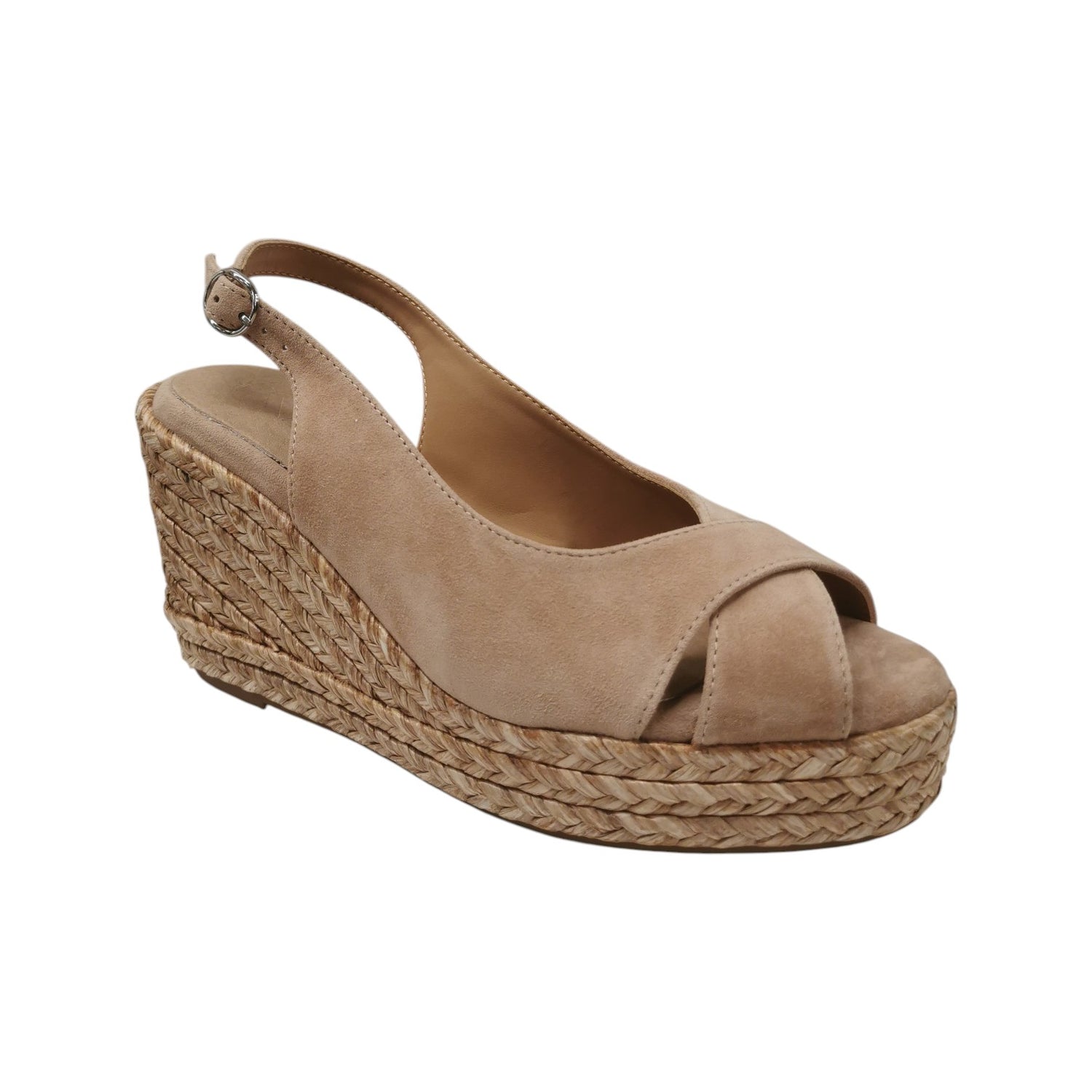 IKaros Sandalo Donna in Camoscio Nudo con Zeppa Alta 100mm