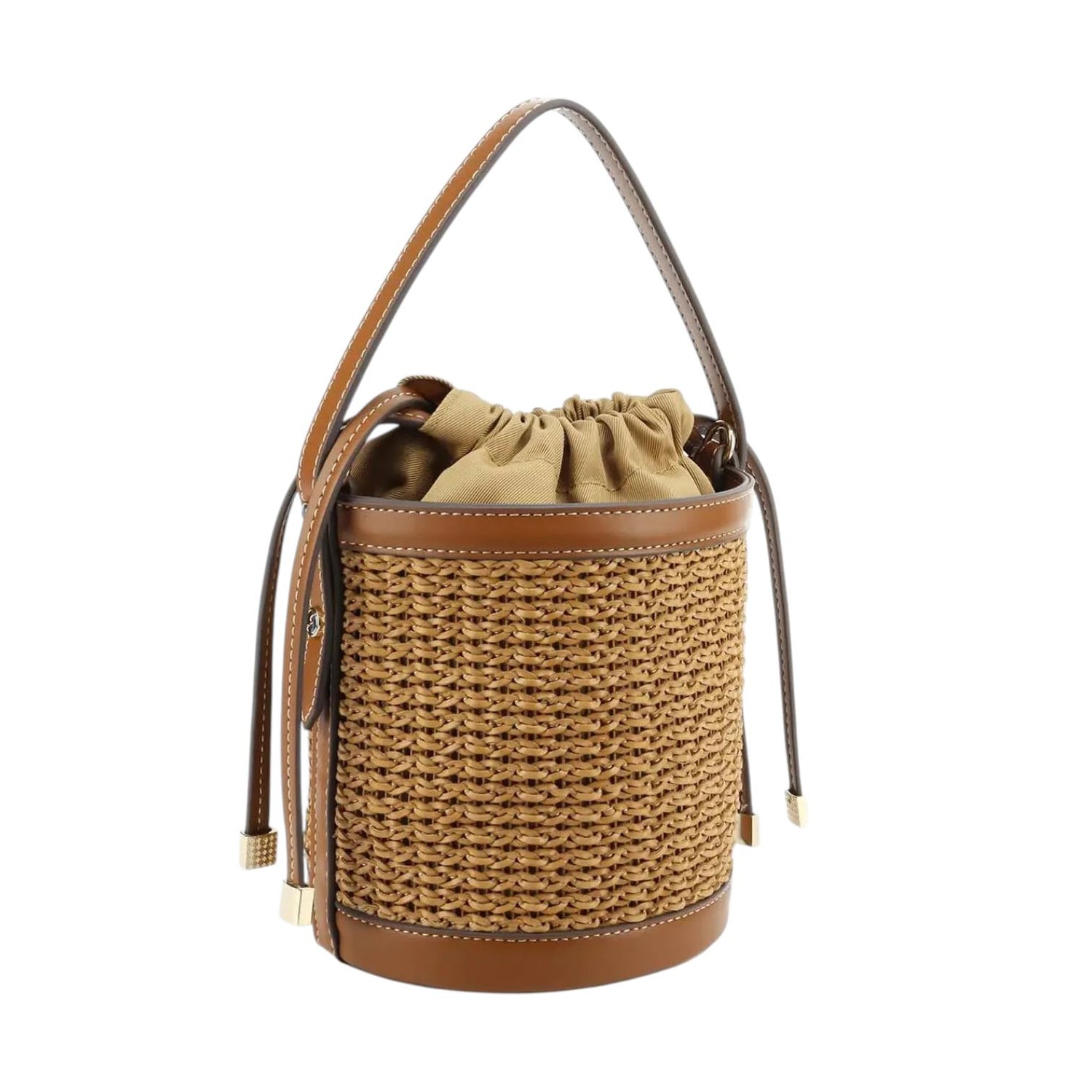 Gattinoni Roma Secchiello Donna in Raffia Cuoio