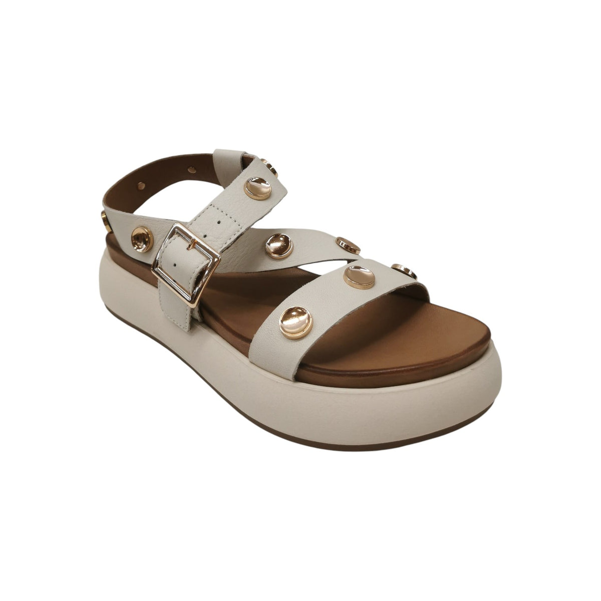 Inuovo Sandalo Donna in Pelle Crema
