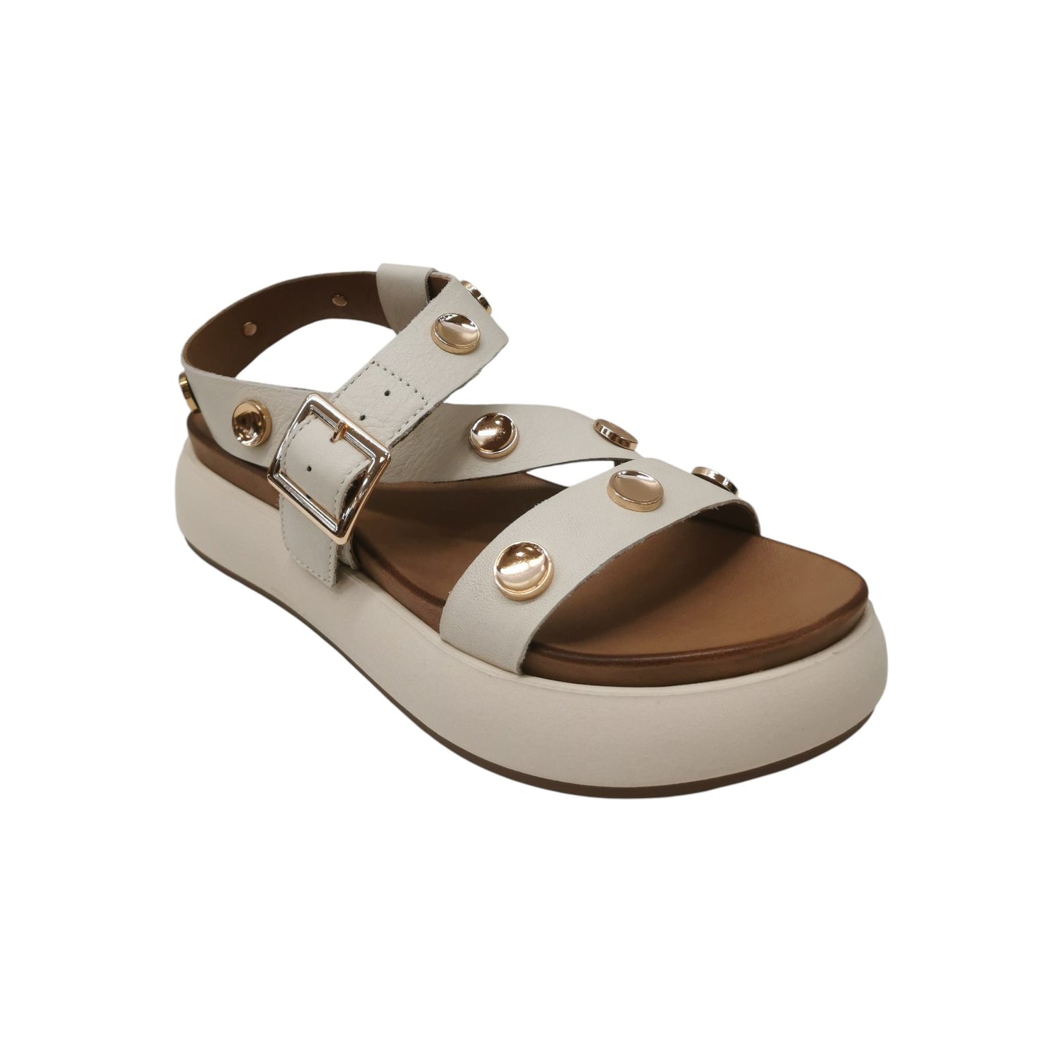 Inuovo Sandalo Donna in Pelle Crema