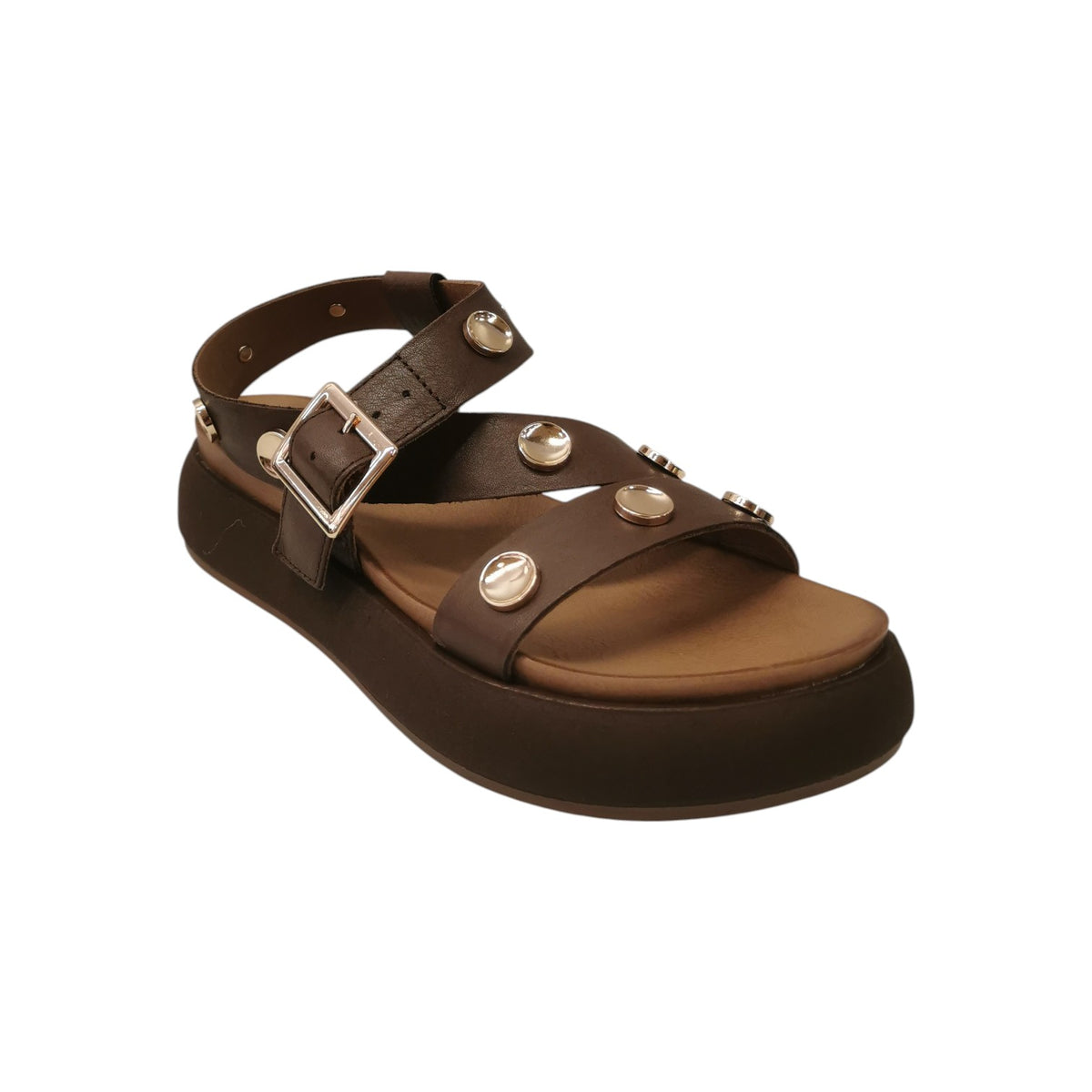 Inuovo Sandalo Donna in Pelle Marrone