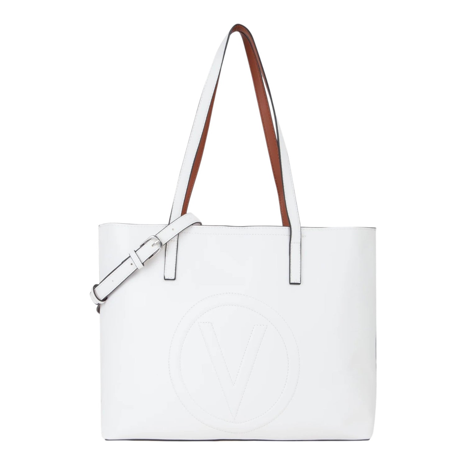 Mario Valentino Shopping Bag Donna Selena Re Bianco Cuoio con Pochette