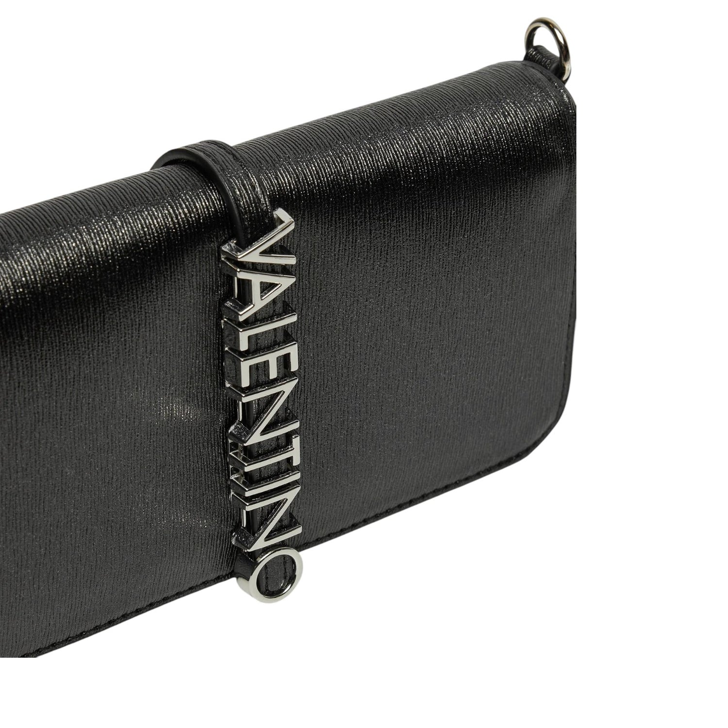 Mario Valentino Pochette Donna Nera con Tracolla e Logo Lettering