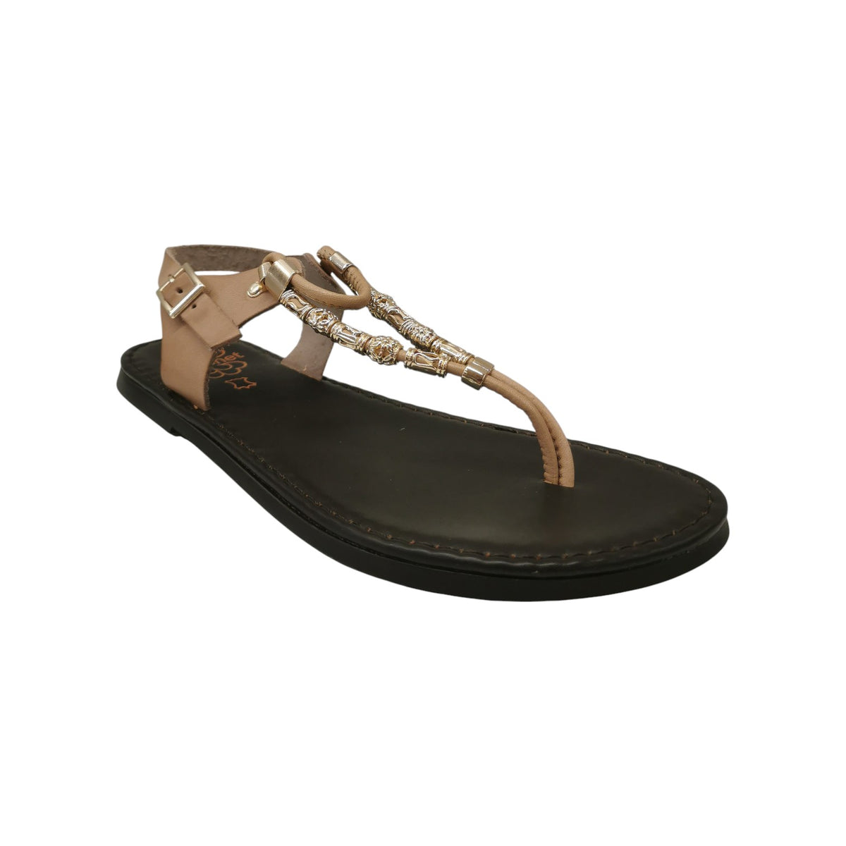 Porronet Infradito Donna Tortora con Perline