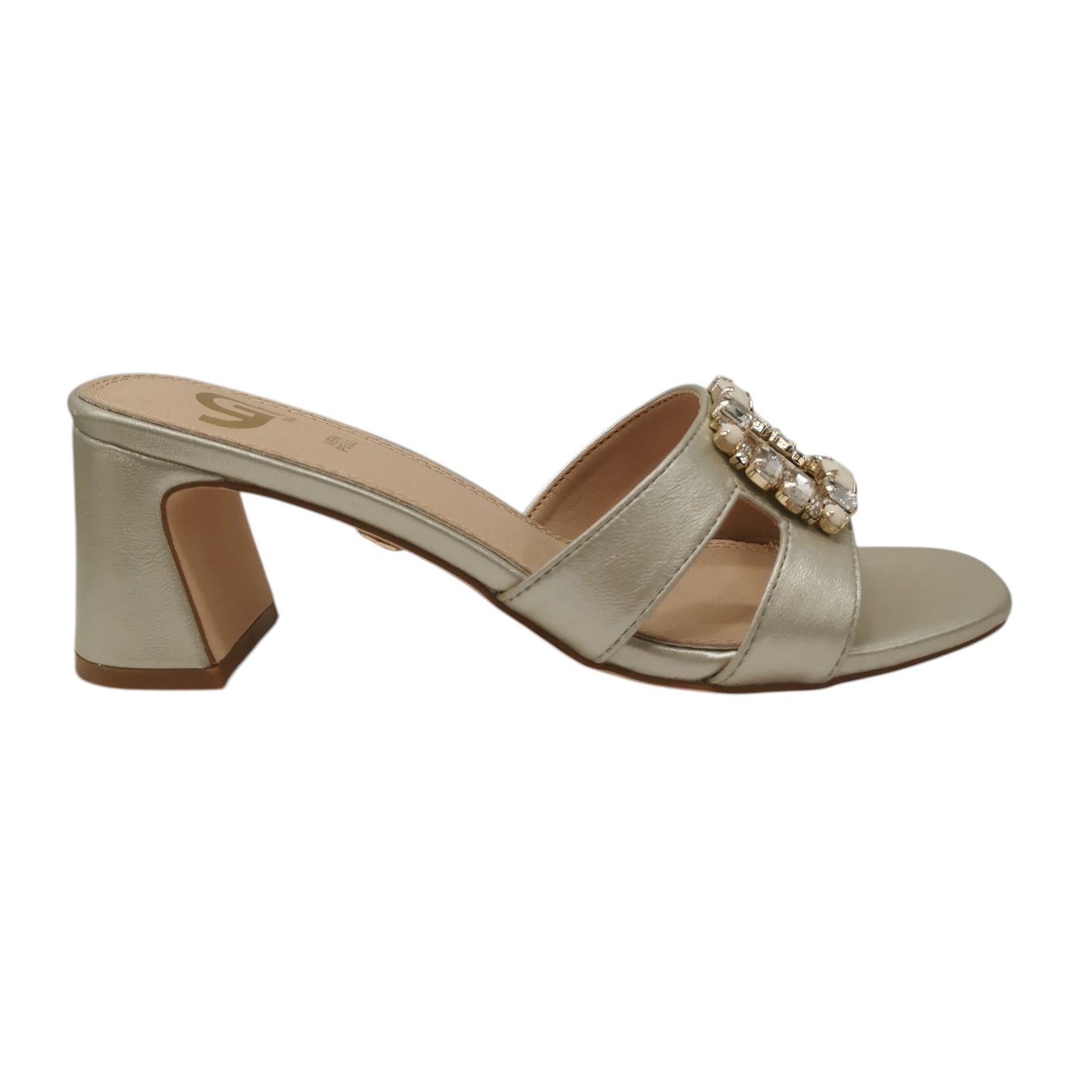 Gold&Gold Scalzato Donna Oro con Pietre con Tacco Blocco Alto 70mm