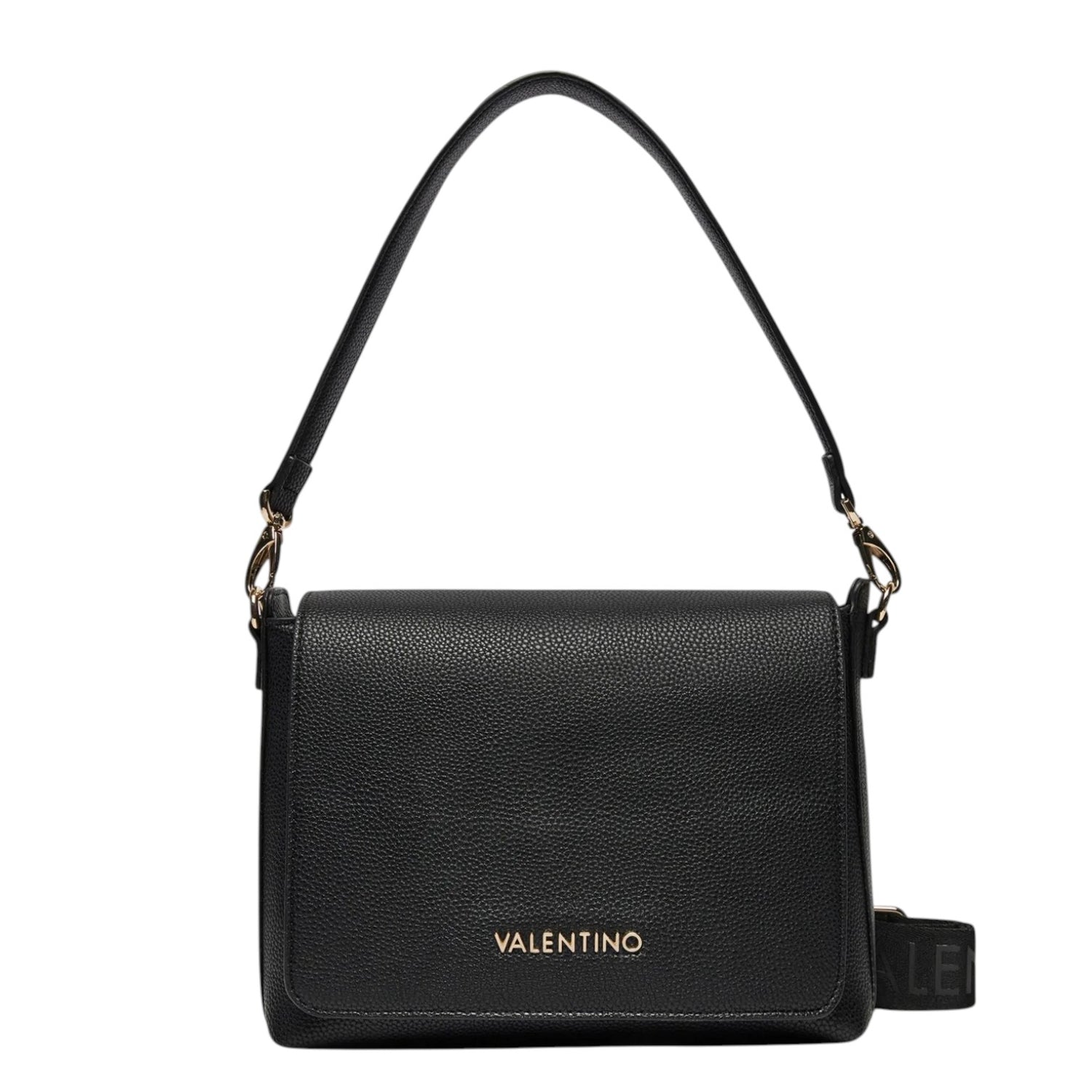 Mario Valentino Borsa a Spalla Donna Nera Martellata con Tracolla