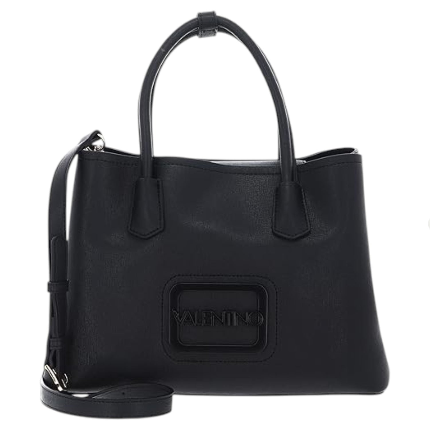Mario Valentino Borsa a Mano Media Donna Nera con Maxi Logo