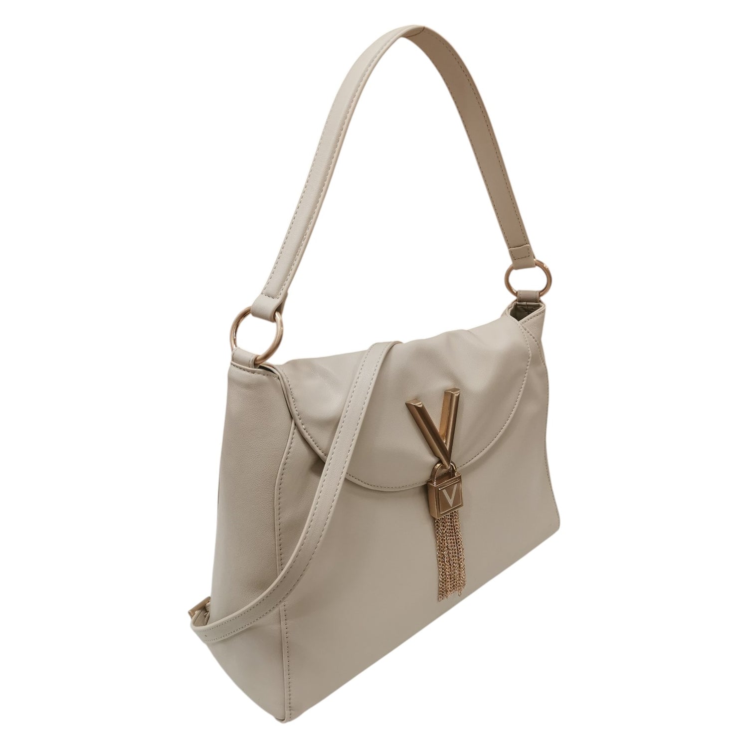 Mario Valentino Borsa a Spalla Donna Ecru con Logo e Tracolla