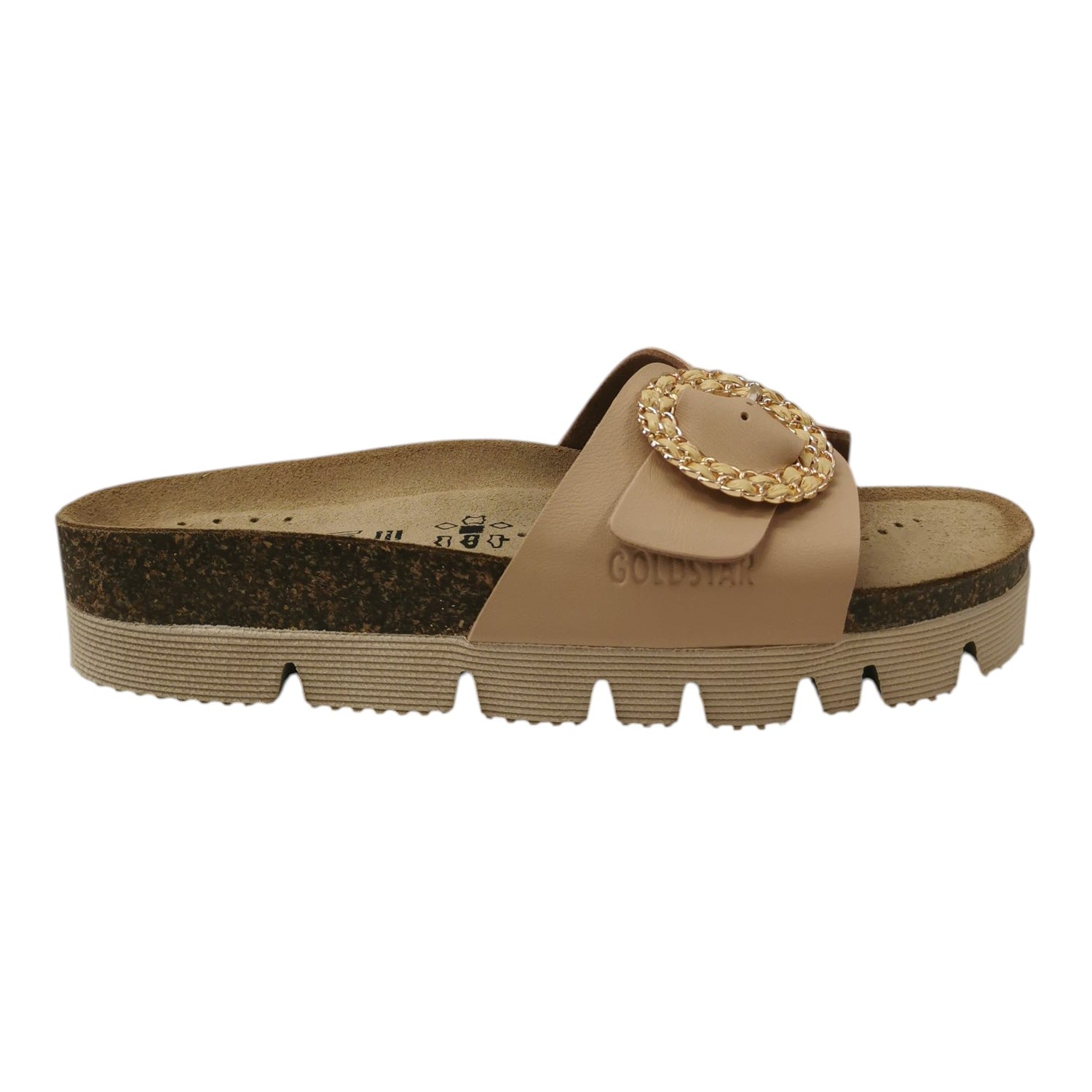 GoldStar Ciabatta Donna in Pelle Nocciola con Fibbia