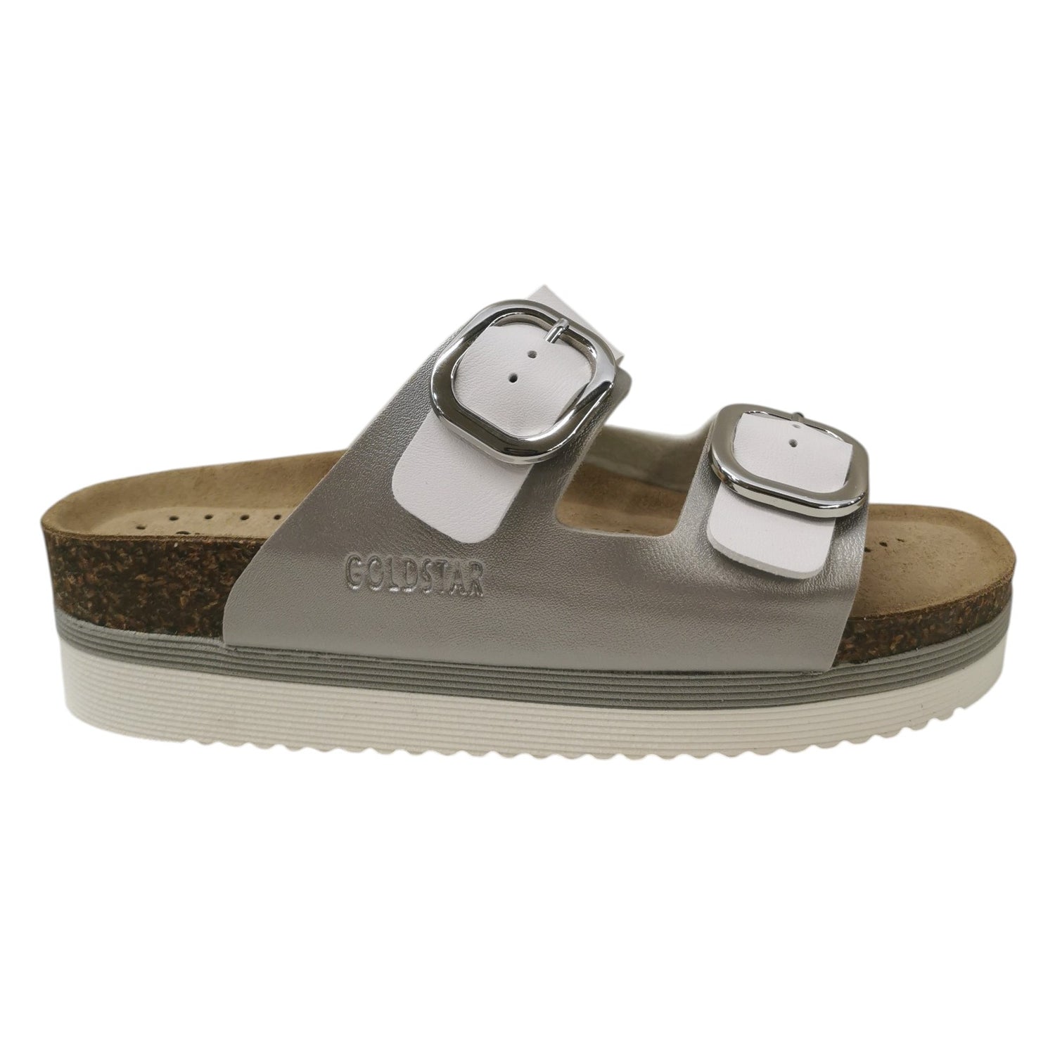 GoldStar Ciabatta Donna Platform Bianca
