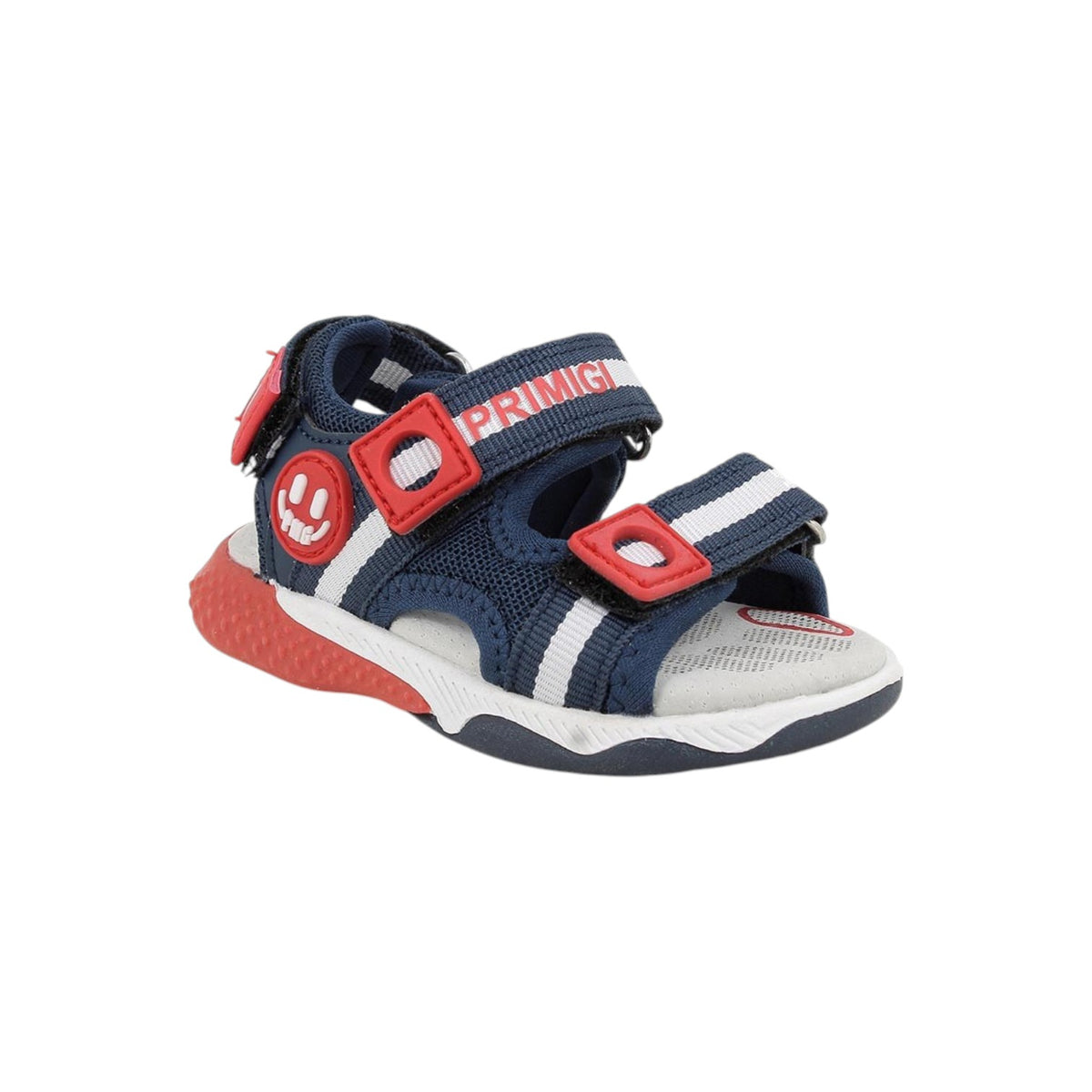 Primigi Sandalo Bambino Blu Rosso in Tessuto con Strappo