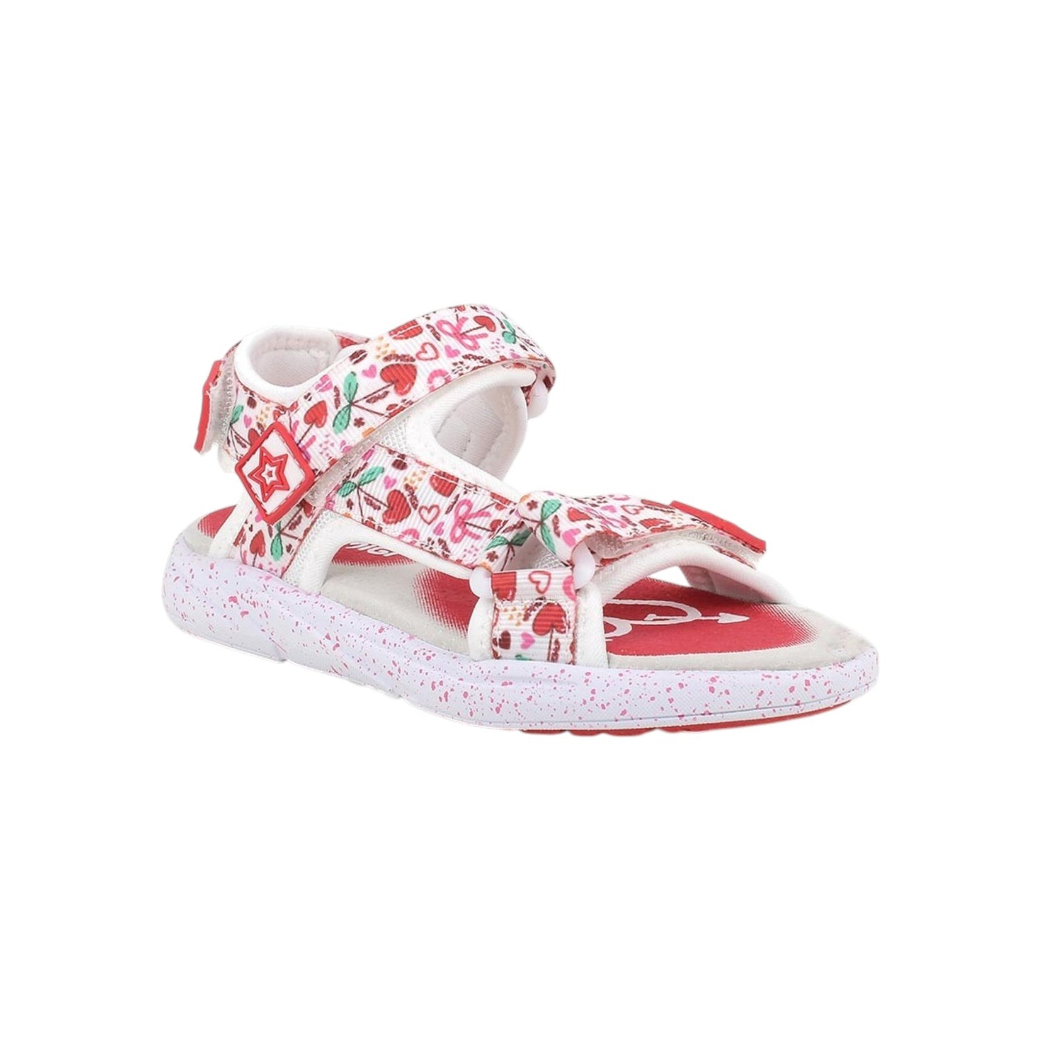 Primigi Sandalo Bambina in Tessuto Bianco Rosso