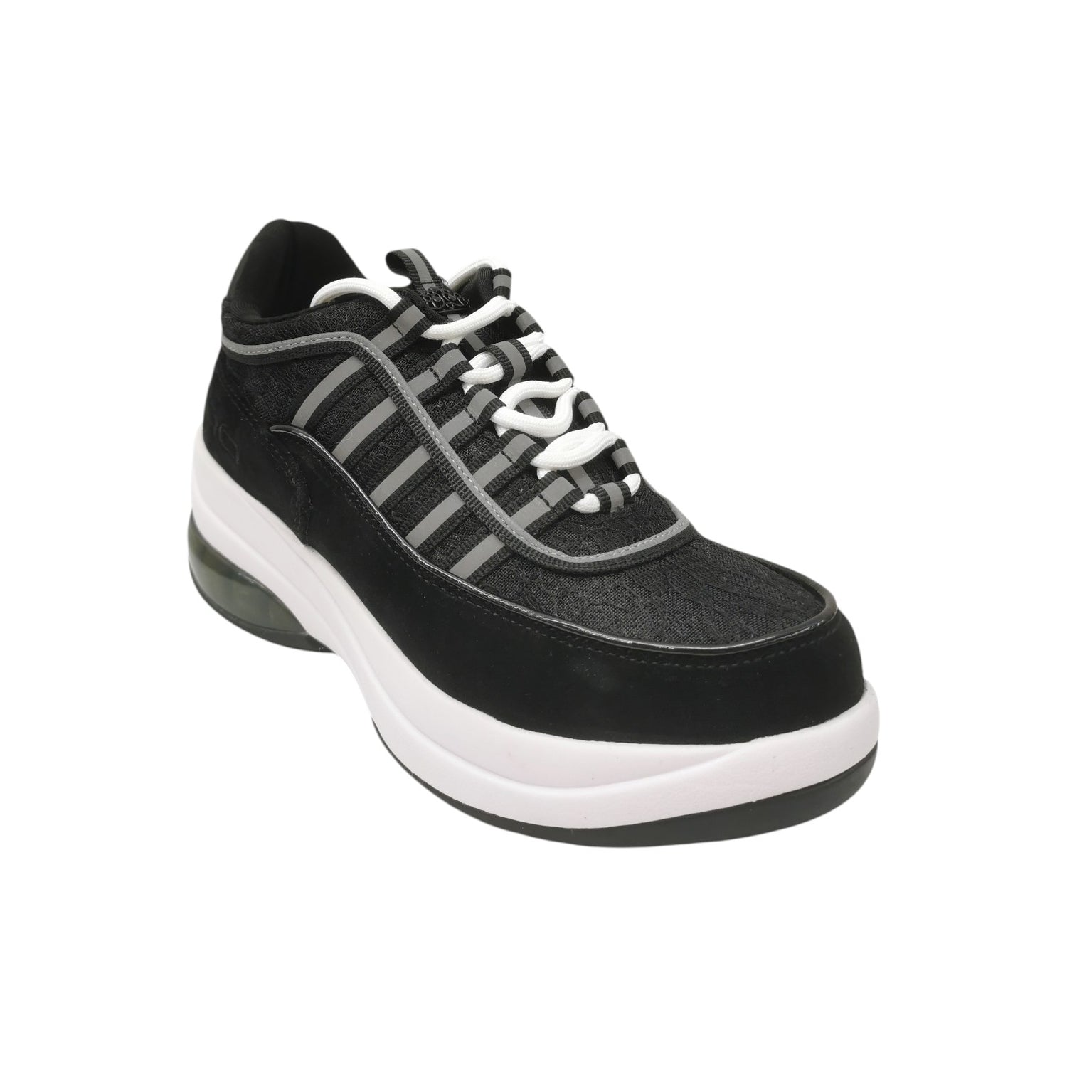 Fornarina Up Sneakers Donna in Camoscio e Pizzo Nero con Zeppa Alta 70mm