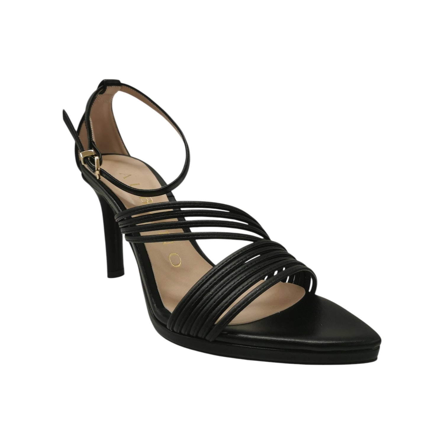 Albano Sandalo Donna in Ecopelle Nera con Tacco Alto 90mm