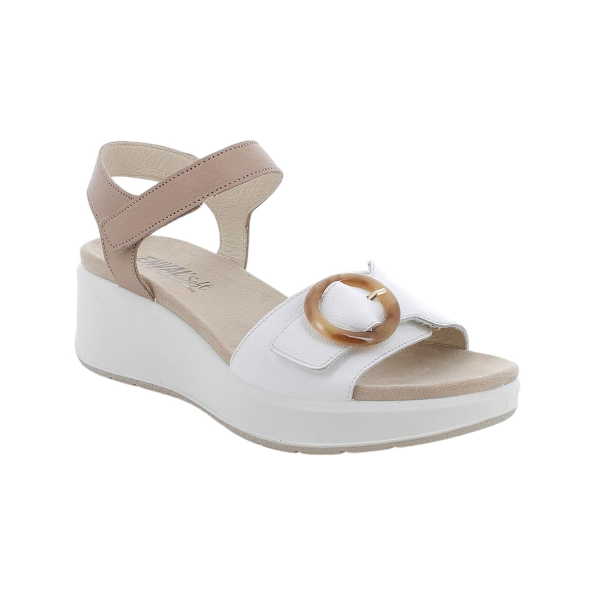 Enval Soft Sandalo Donna Bianco Corda con Zeppa Alta 60mm