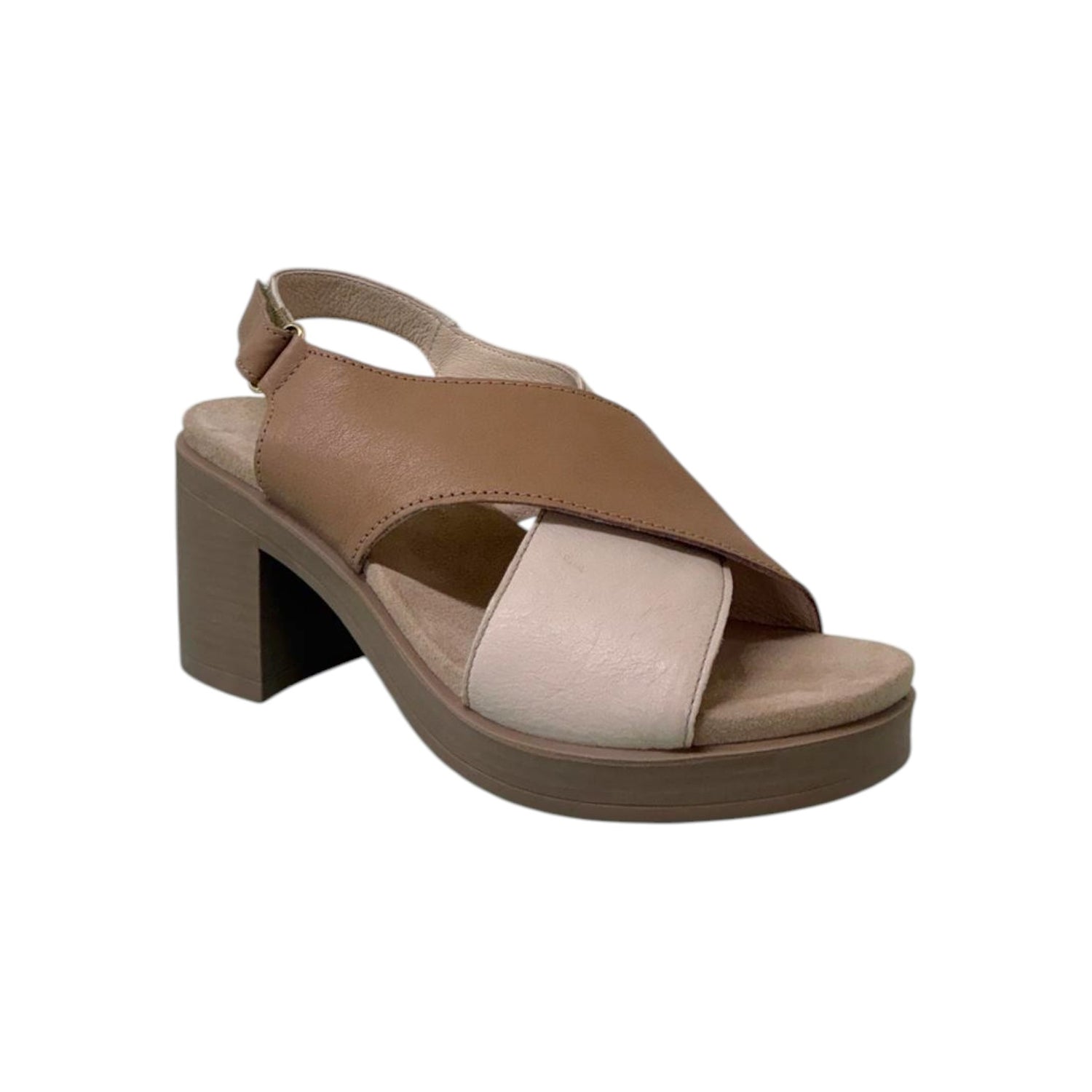 Enval Soft Sandalo Donna in Pelle Corda con Tacco Largo Alto 80mm