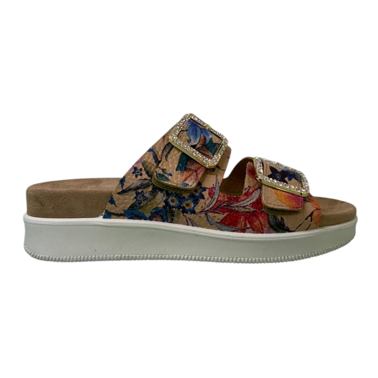 Enval Soft Ciabatta Donna Biscotto Floreale con Fibbie