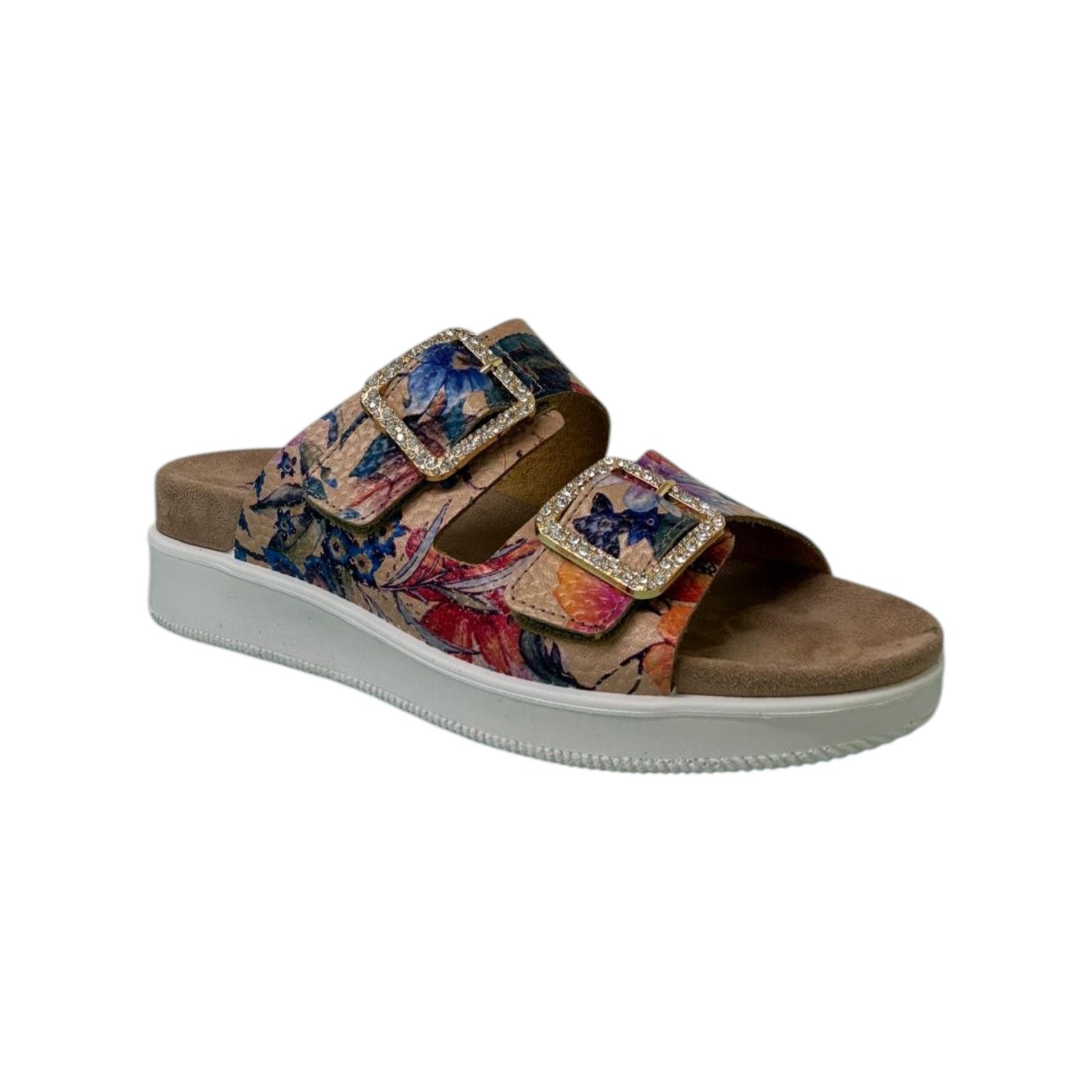 Enval Soft Ciabatta Donna Biscotto Floreale con Fibbie