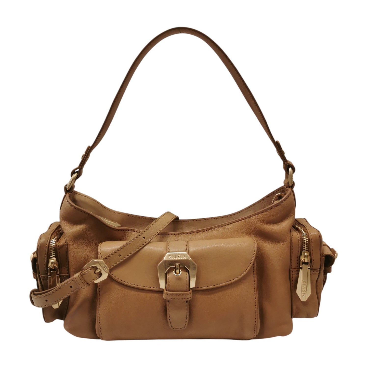 Biasia Borsa a Spalla Donna in Pelle Cuoio con Tracolla