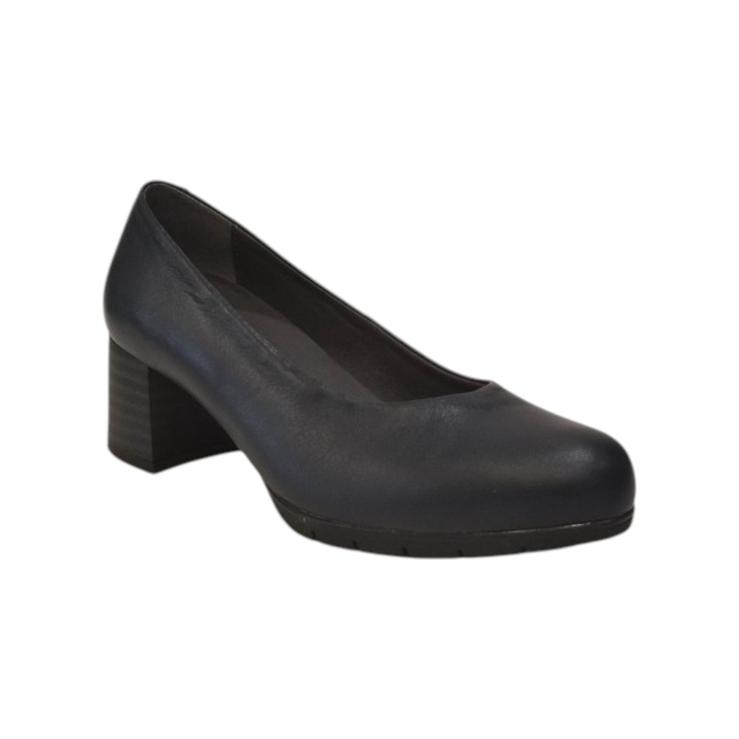 Pitillos Décolleté Donna in Pelle Blu con Tacco Largo 55mm