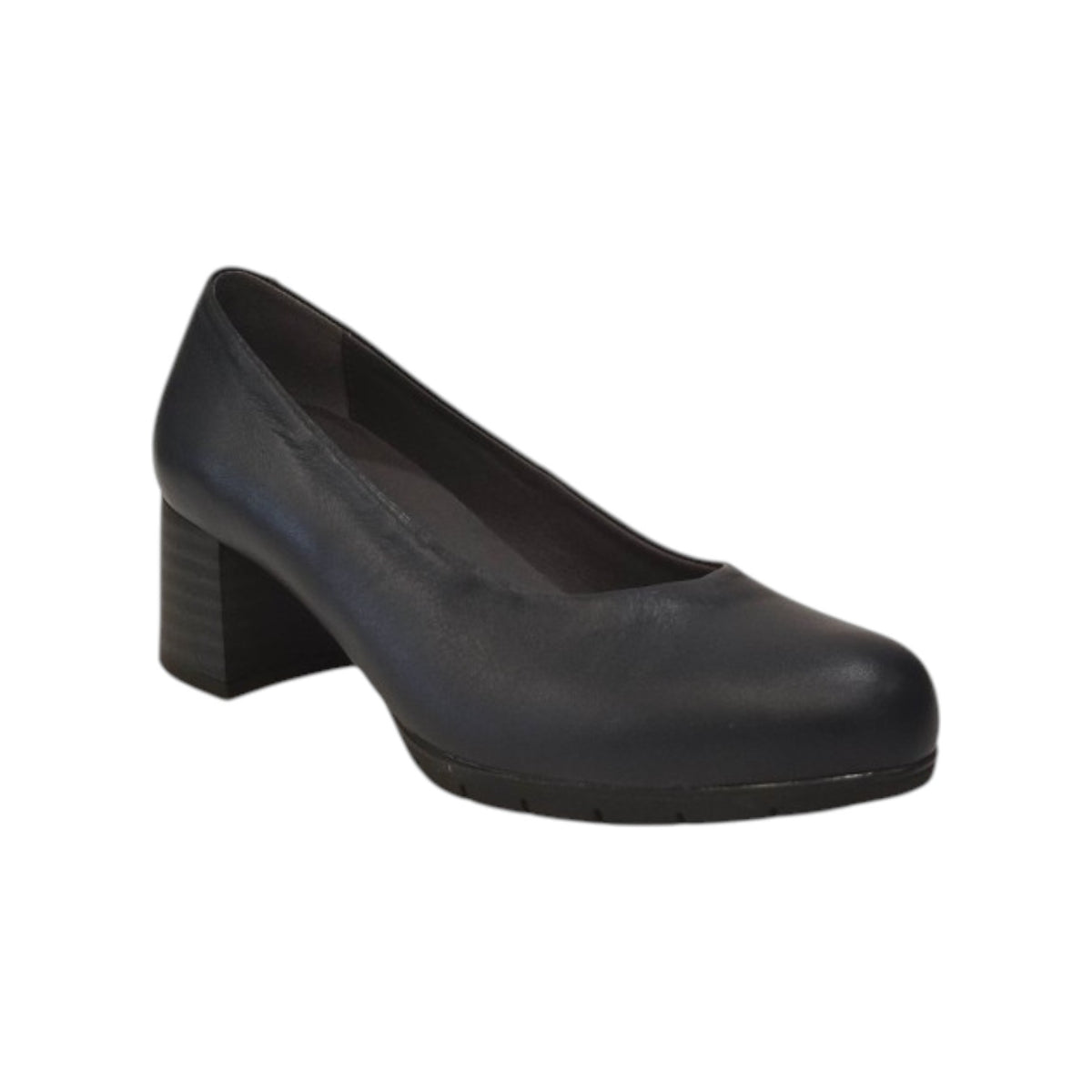 Pitillos Décolleté Donna in Pelle Blu con Tacco Largo 55mm