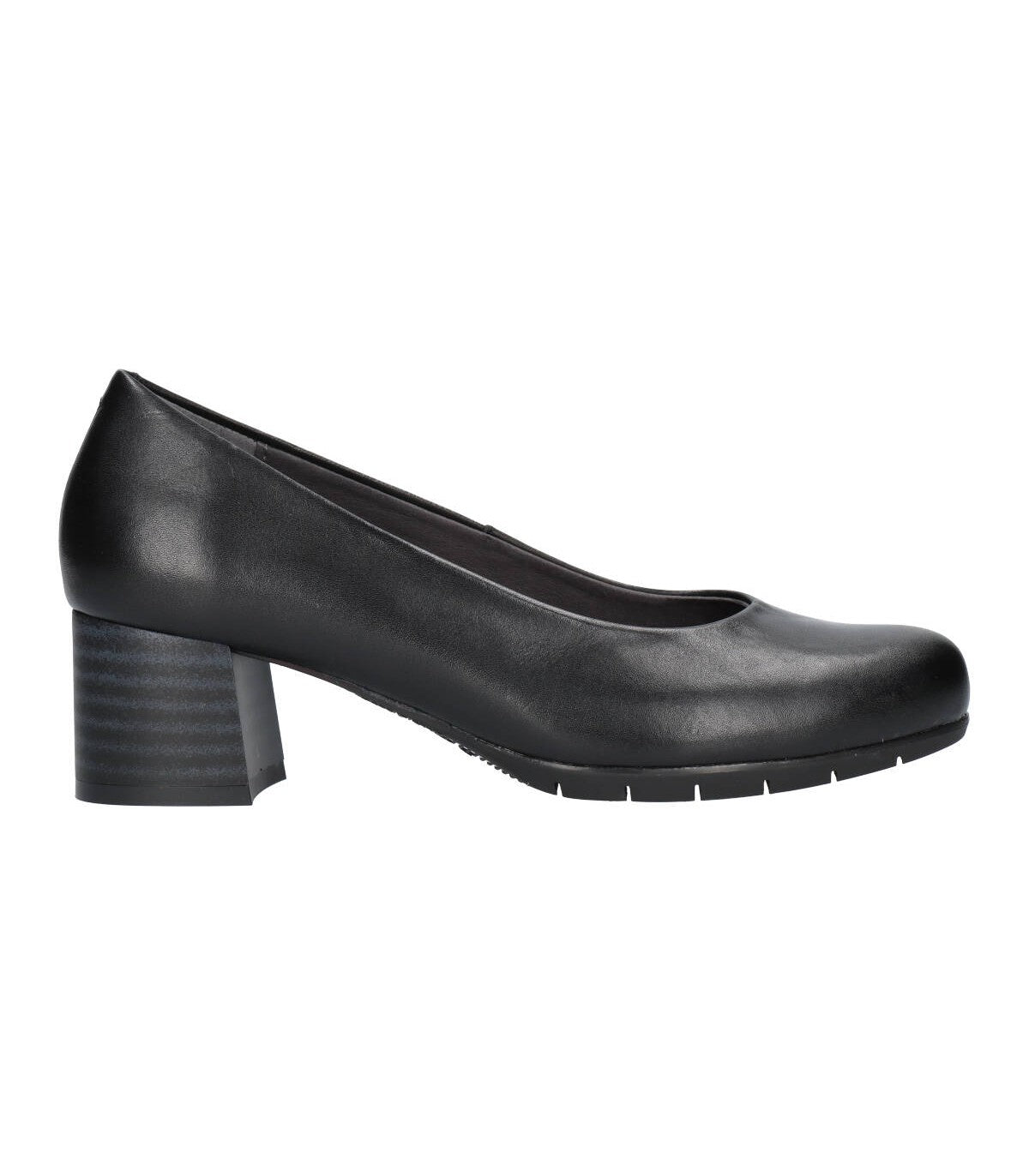 Pitillos Décolleté Donna in Pelle Nera con Tacco Largo 55mm