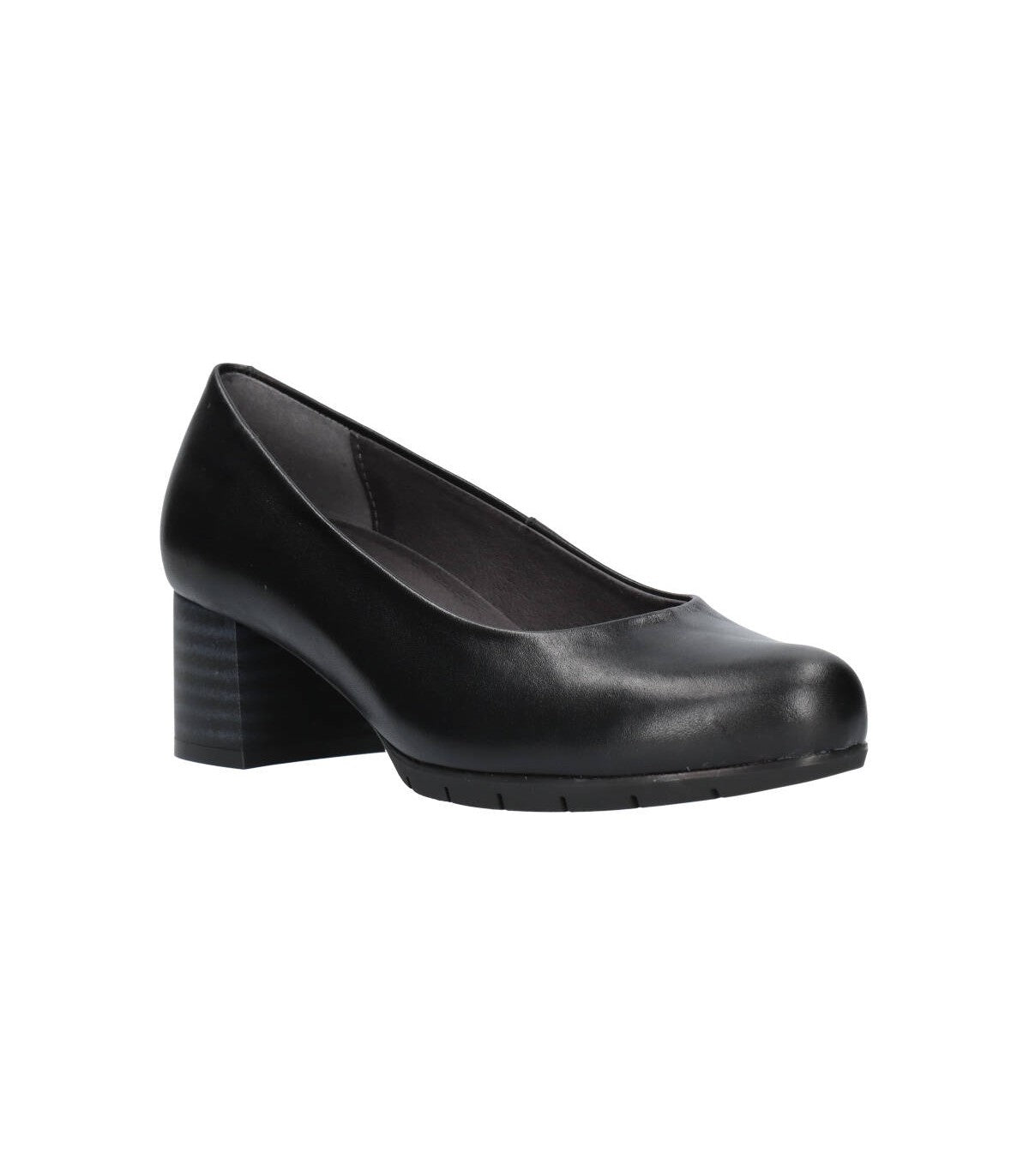 Pitillos Décolleté Donna in Pelle Nera con Tacco Largo 55mm