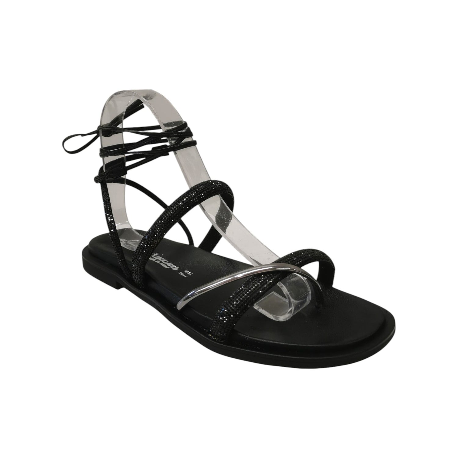 Laura Bizzarri Infradito Donna Nero con Strass