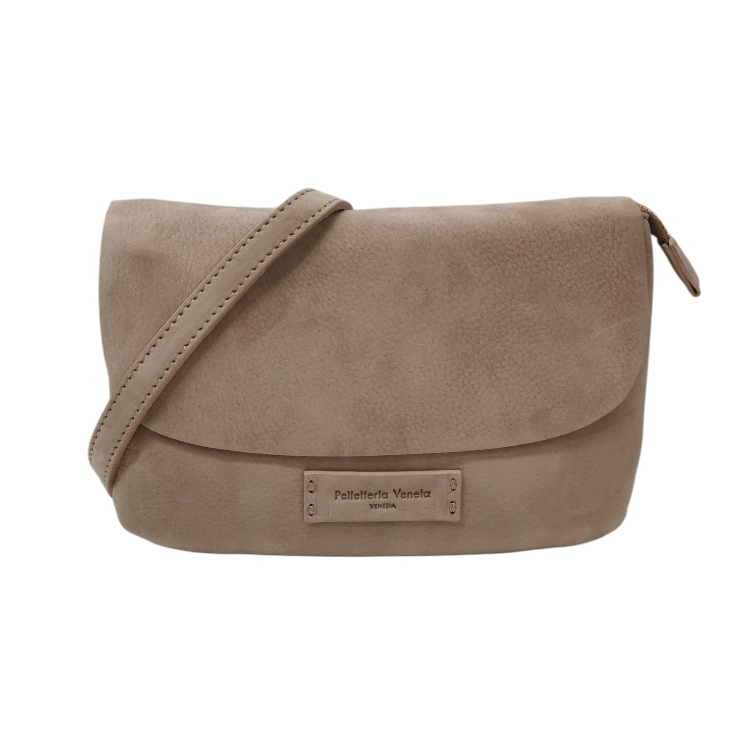 Pelletteria Veneta Borsa a Tracolla Donna in Pelle Nabuck Malva