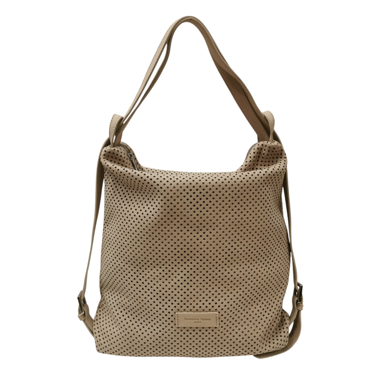 Pelletteria Veneta Borsa/Zaino Donna in Nabuck Traforato Marmo