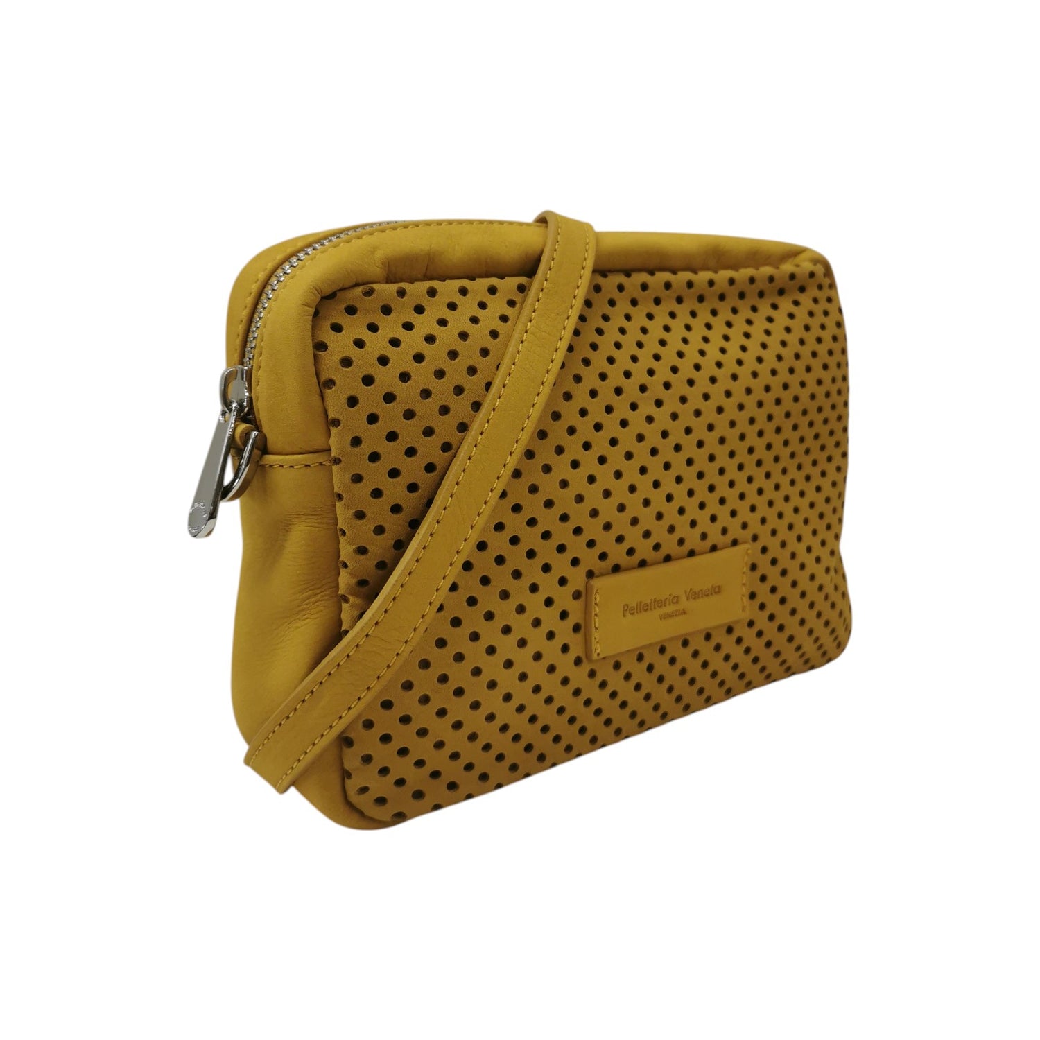 Pelletteria Veneta Camera Bag Donna Traforata Ocra