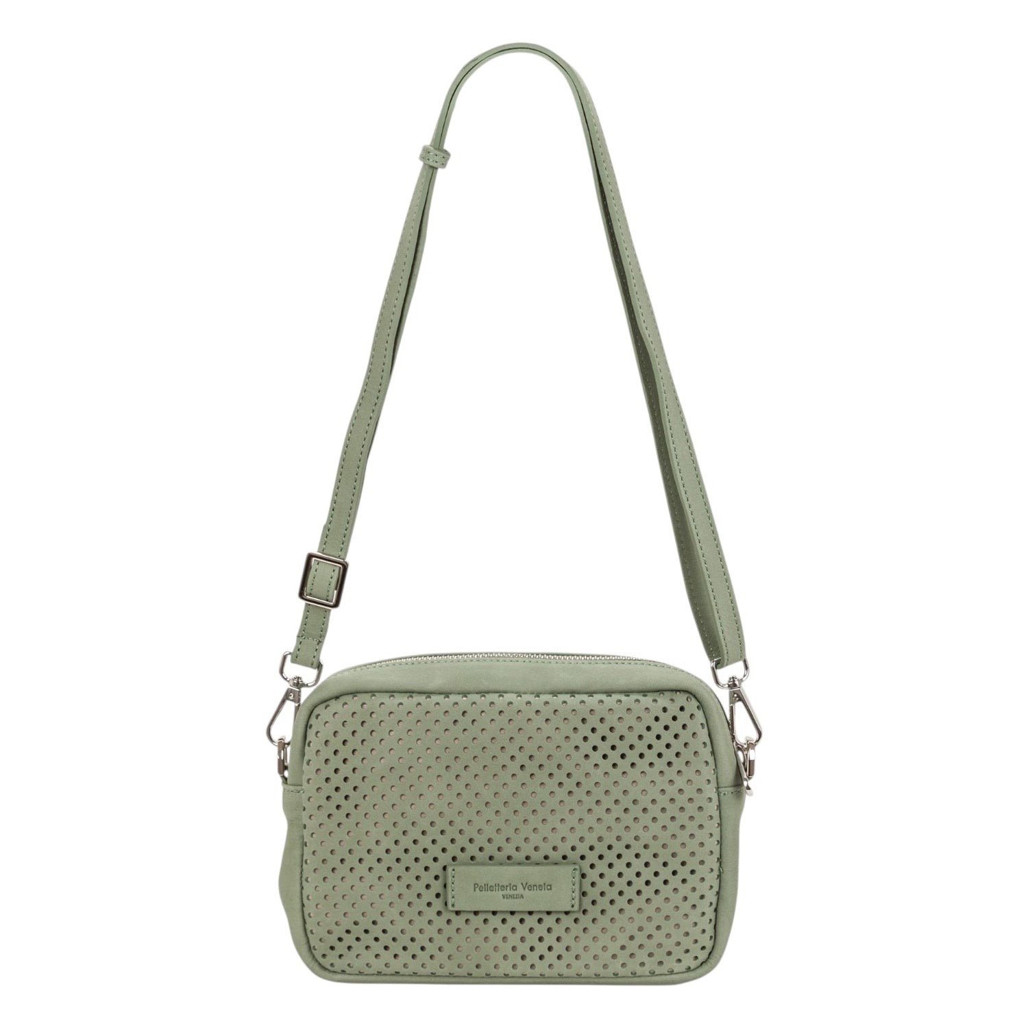 Pelletteria Veneta Camera Bag Donna Traforata Salvia