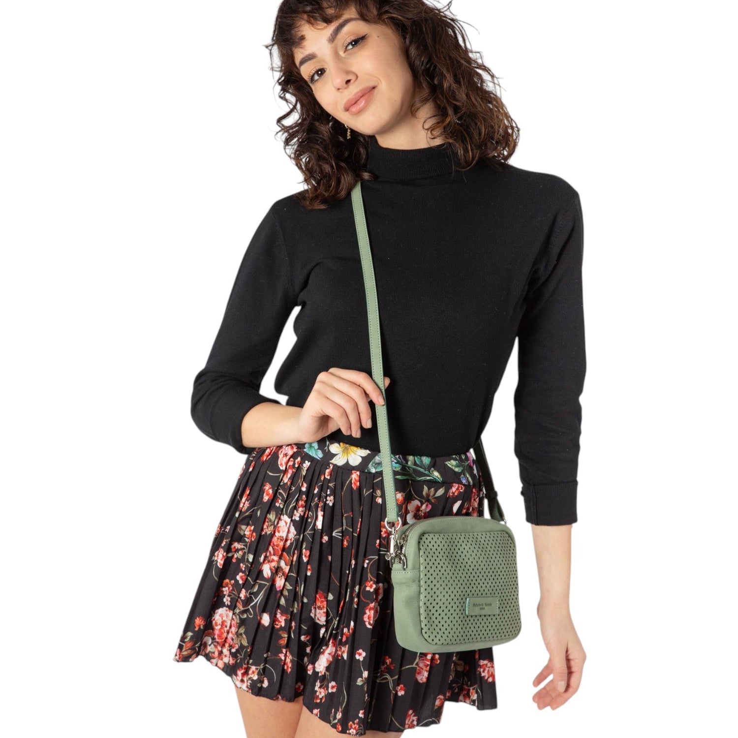 Pelletteria Veneta Camera Bag Donna Traforata Salvia