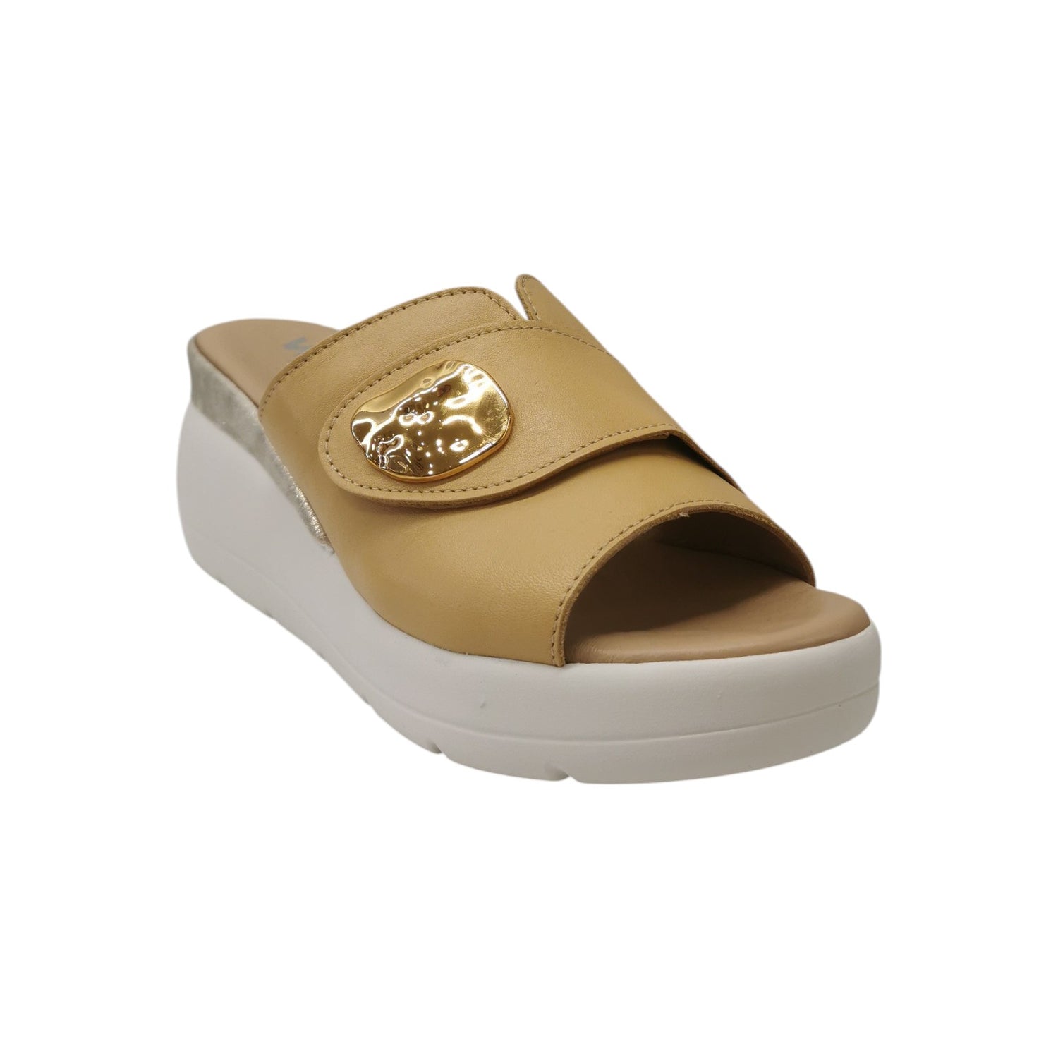 Melluso Ciabatta Donna in Pelle Gialla con Zeppa Alta 70mm