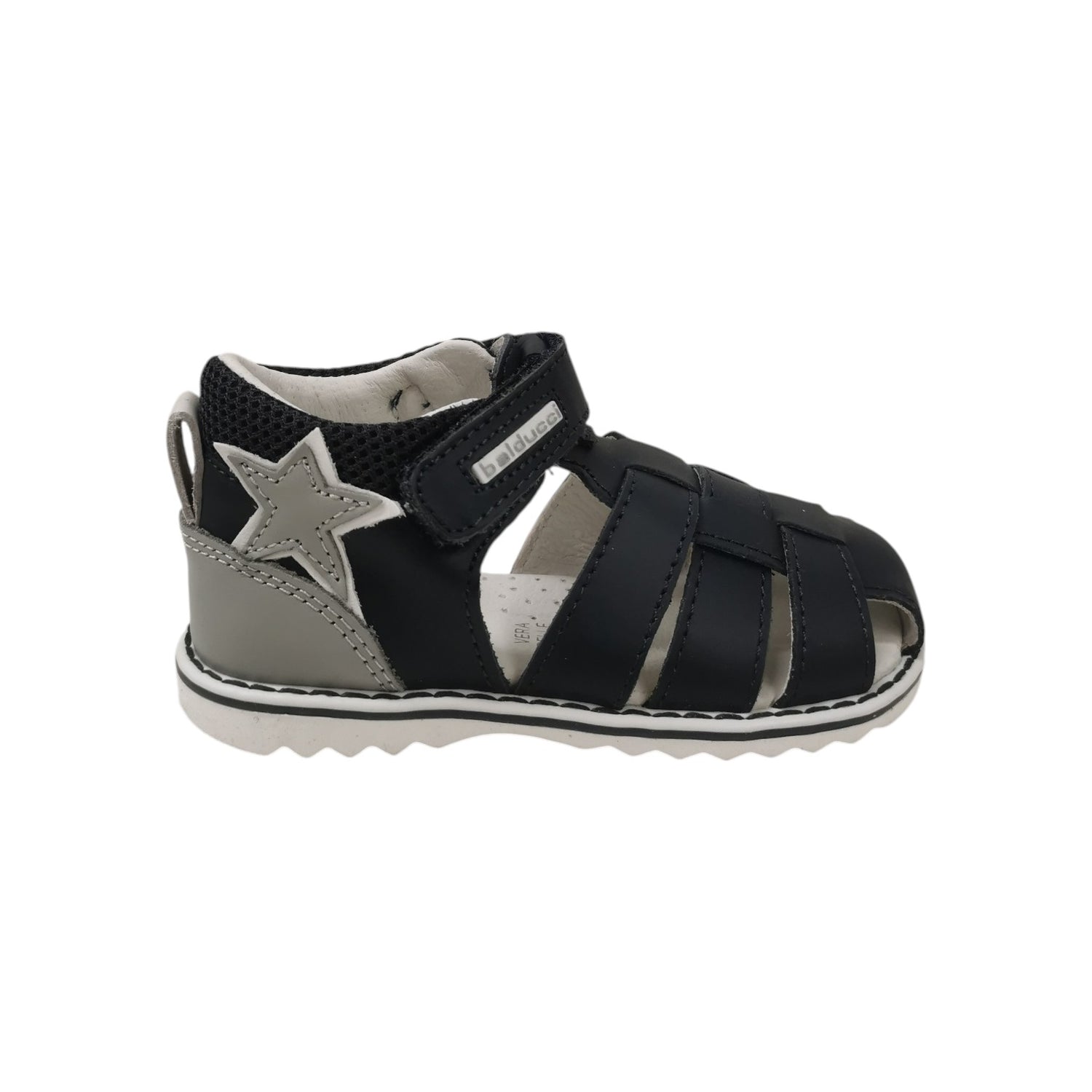 Balducci Ragnetto Bambino in Pelle Blu con Inserto Grigio