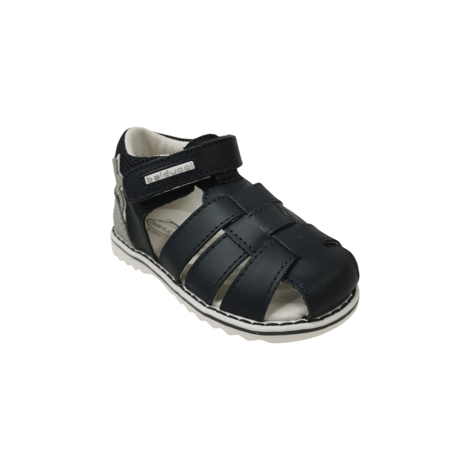 Balducci Ragnetto Bambino in Pelle Blu con Inserto Grigio
