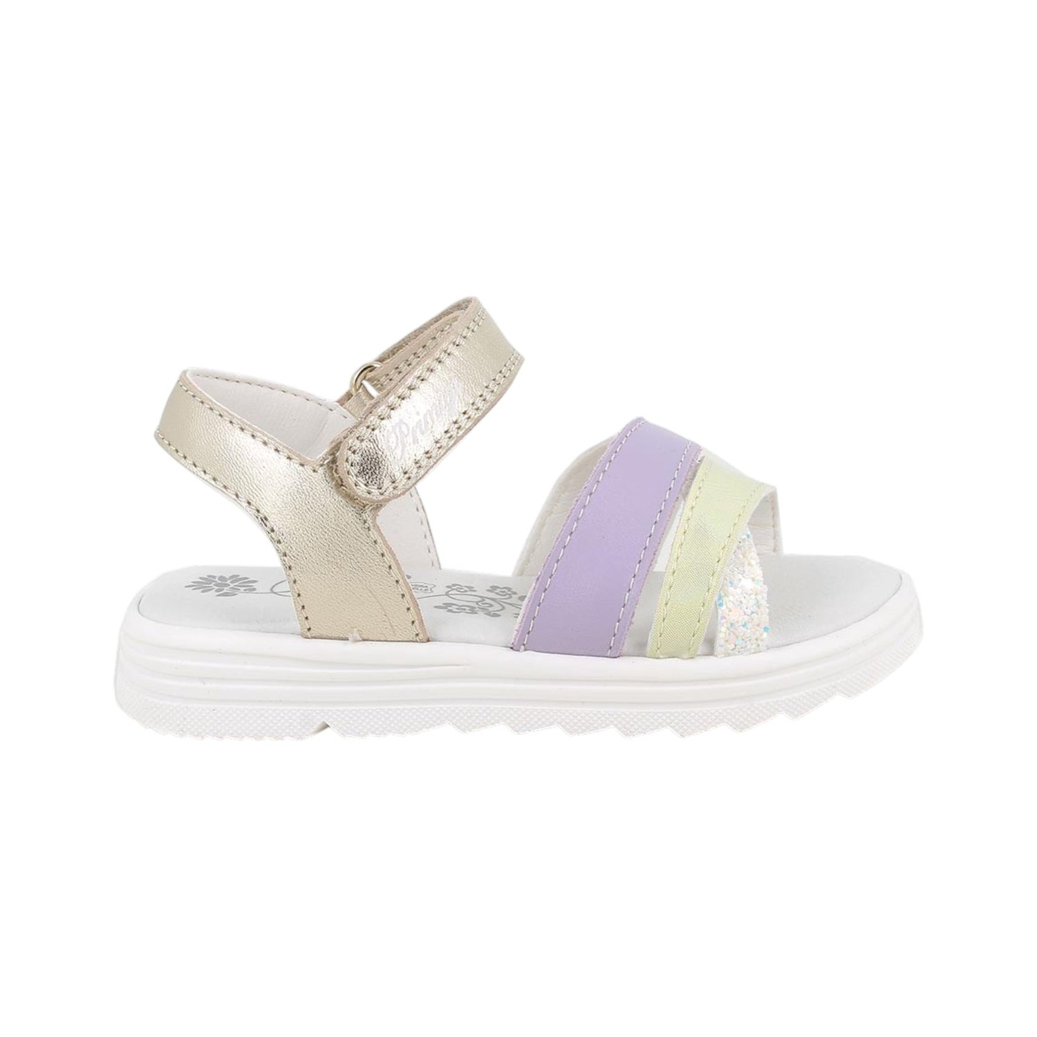 Primigi Sandalo Bambina in Pelle Platino Glicine