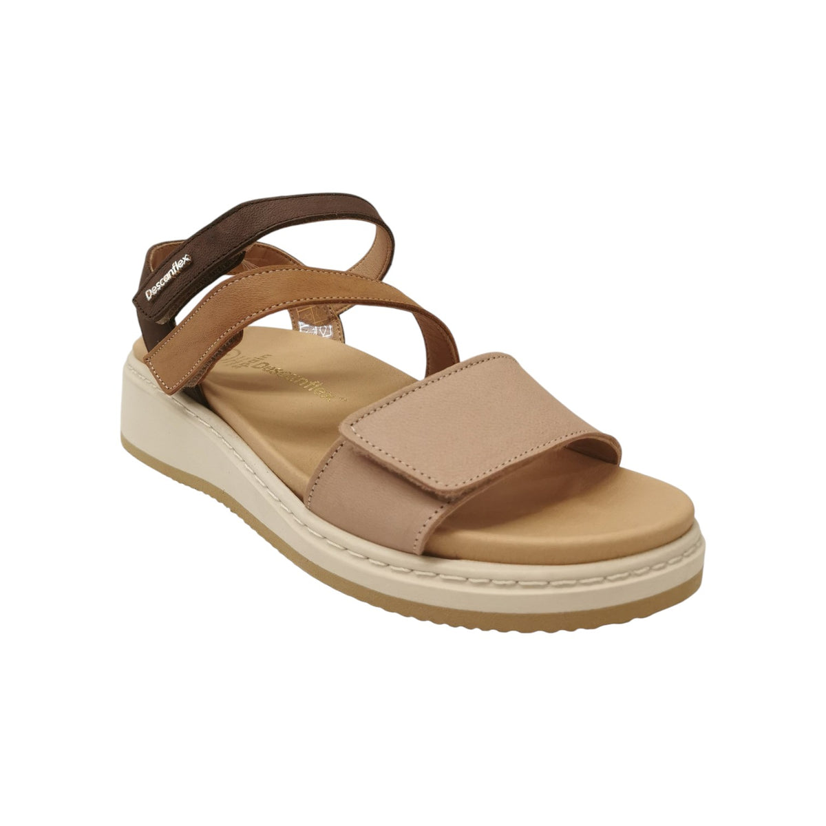 Descanflex Sandalo Donna in Pelle Marone Cuoio