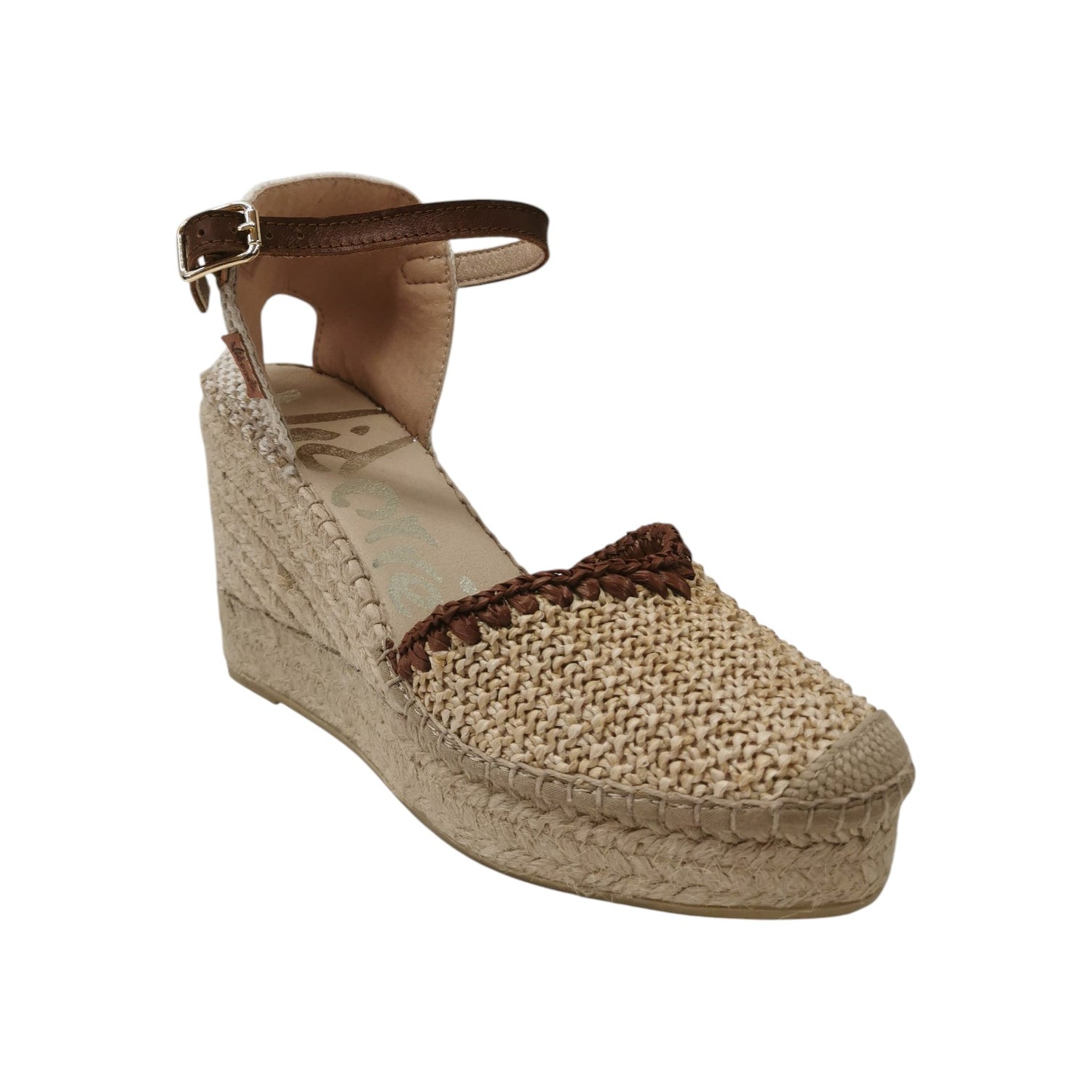Vidorreta Espadrillas Donna Naturale in Raffia con Zeppa Alta 100mm