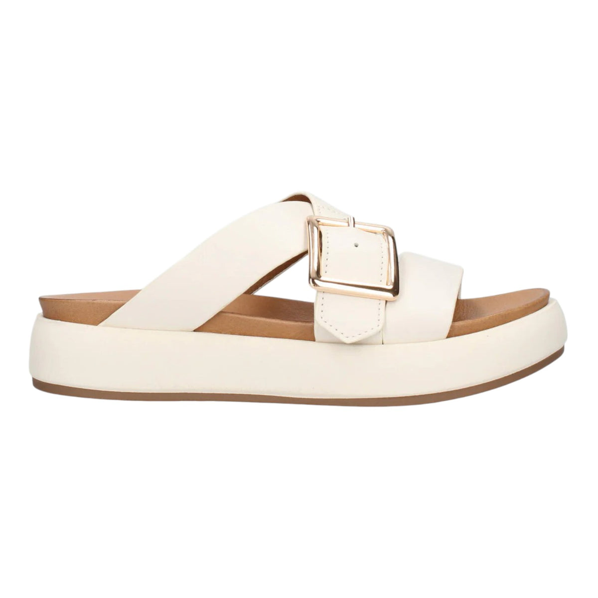 Inuovo Ciabatta Donna in Pelle Crema