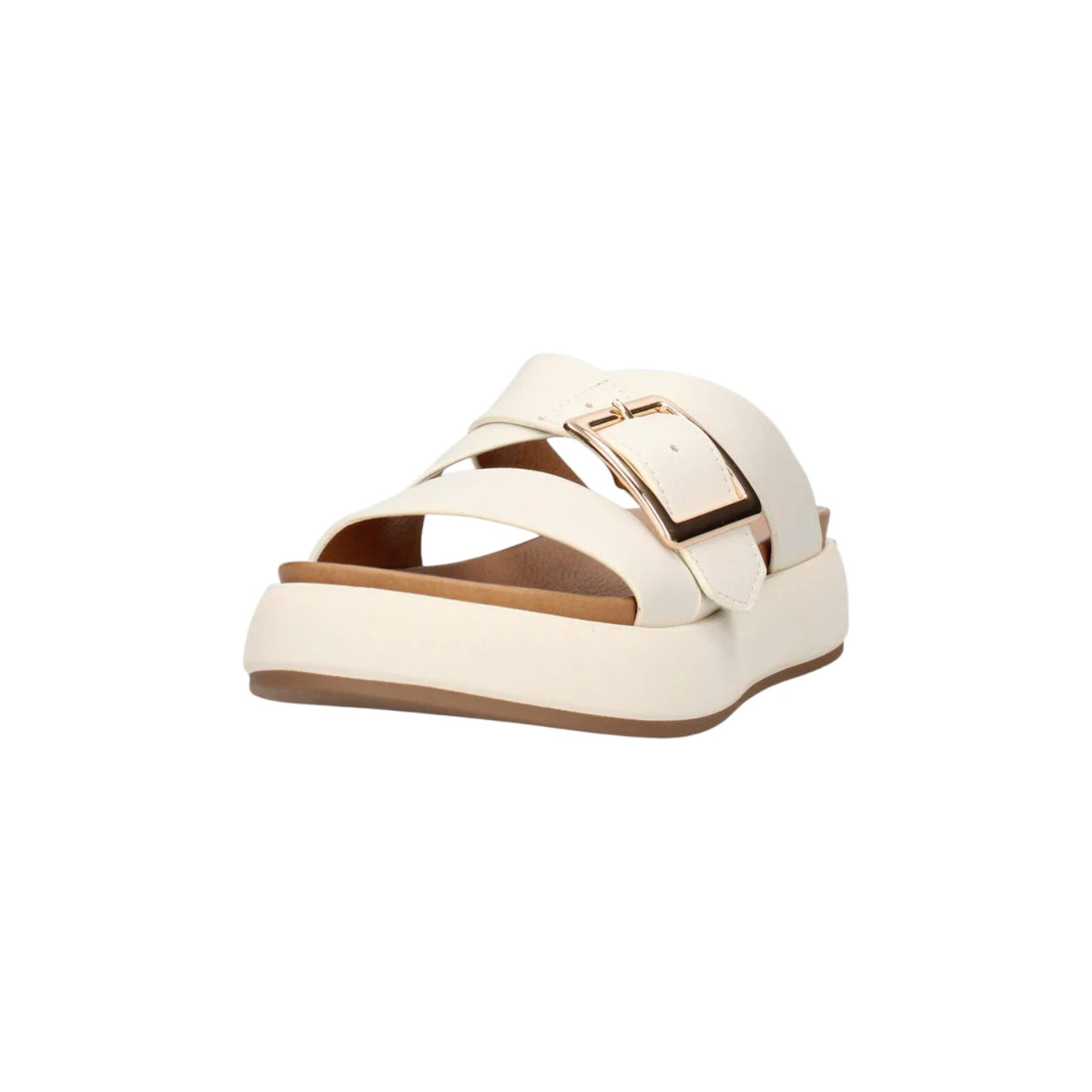 Inuovo Ciabatta Donna in Pelle Crema
